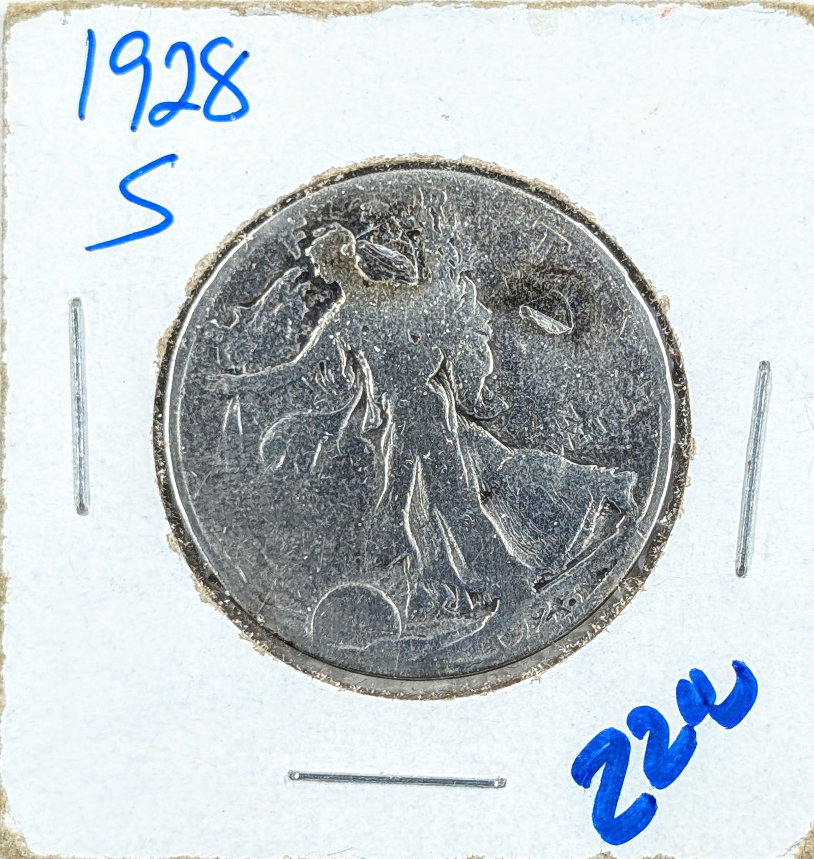 1928-S Silver Walking Liberty Half Dollar (1 of 2)