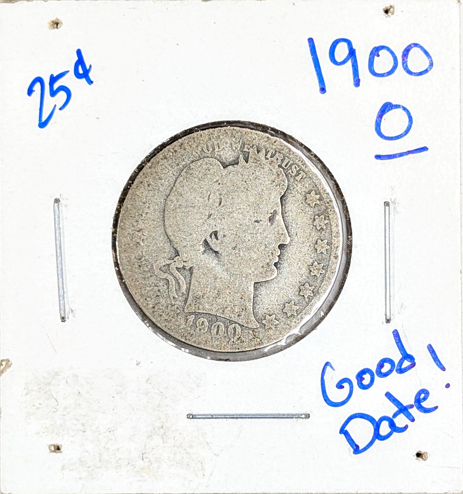 1900-O Silver Barber Quarter: _ 