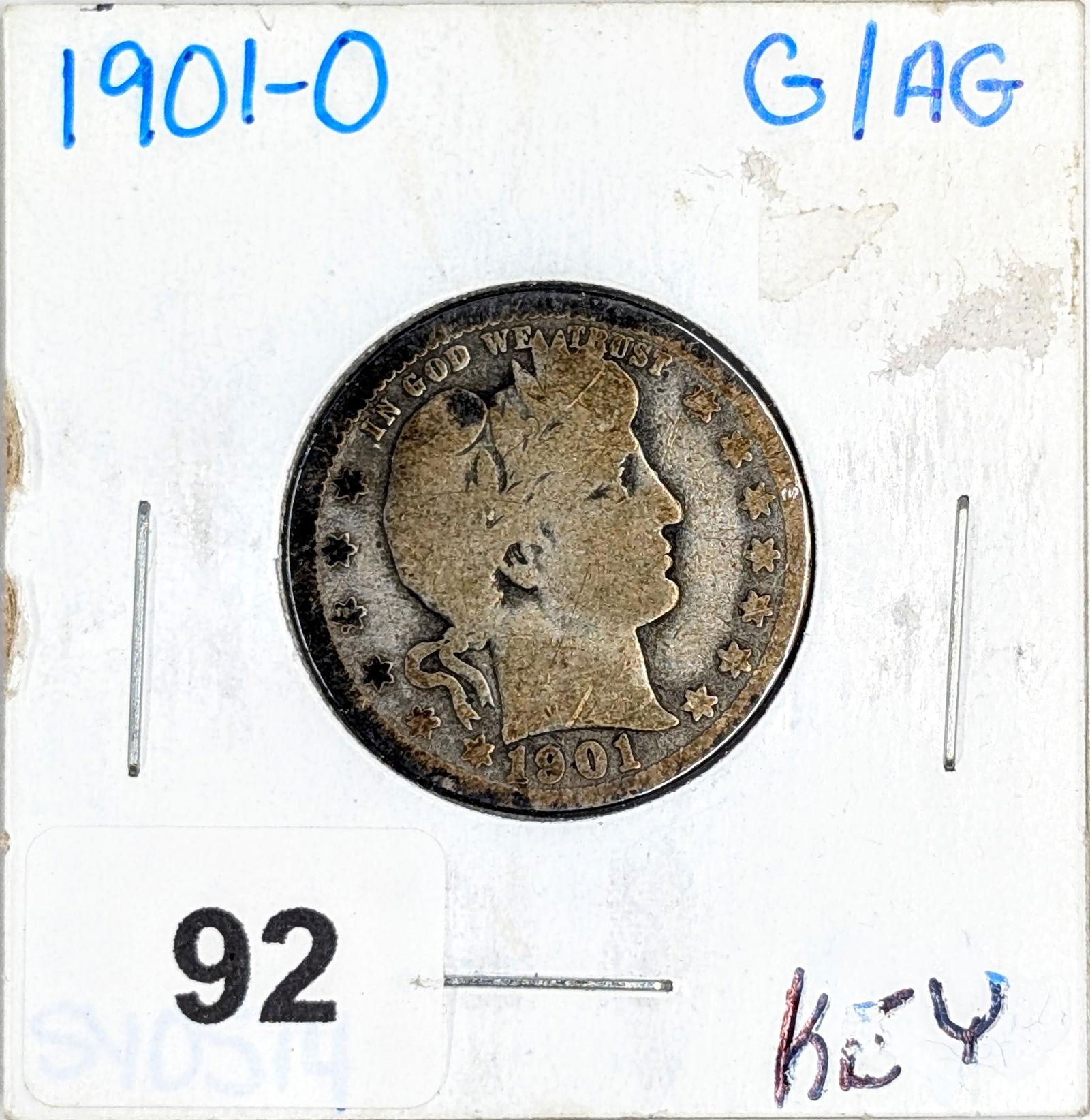 1901-O Silver Barber Quarter-KEY DATE: _ 