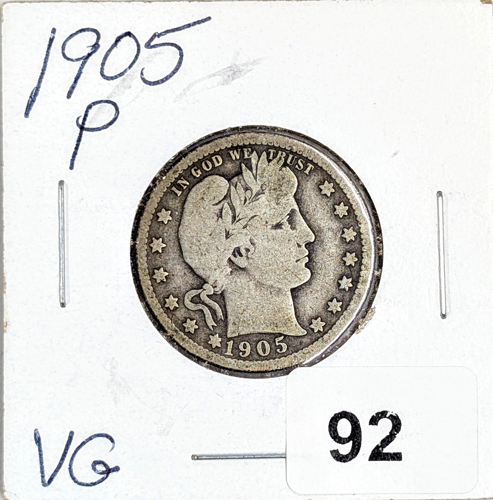 1905 Silver Barber Quarter (1 of 2)