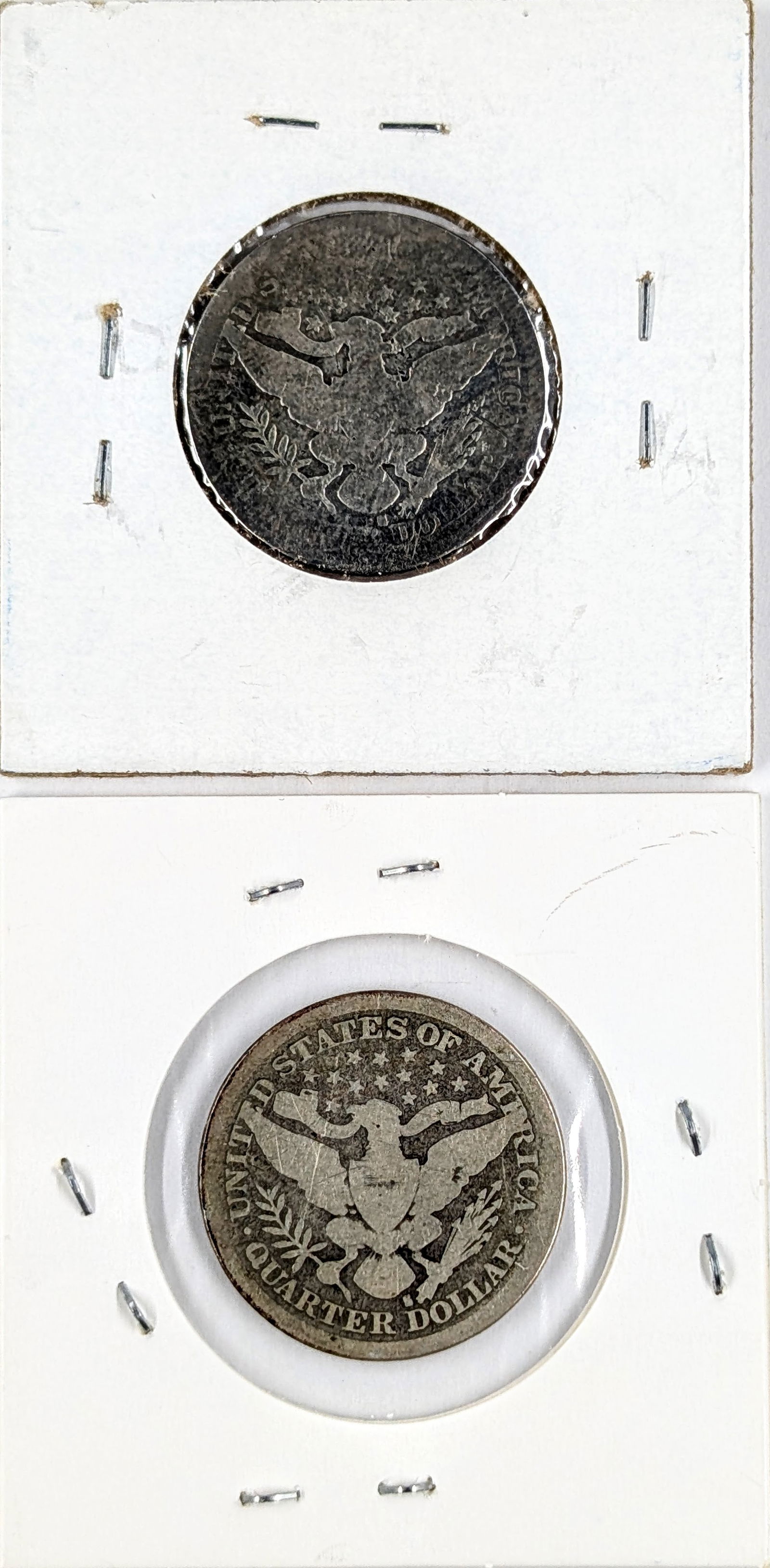 Lot of 2 Silver Barber Quarters- 1893-S, 1894-S - 2