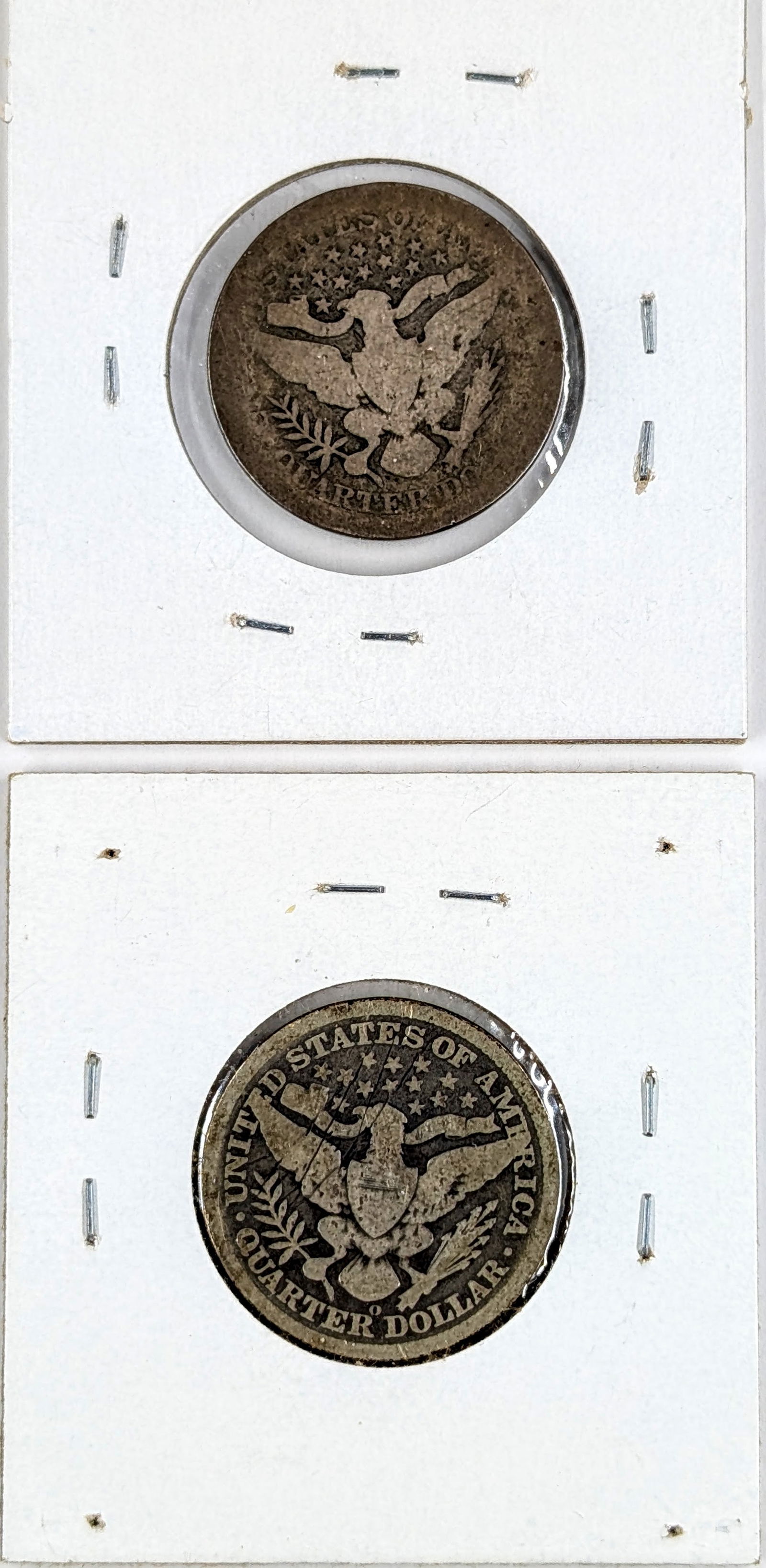 Lot of 2 Silver Barber Quarters- 1898 P&O - 2