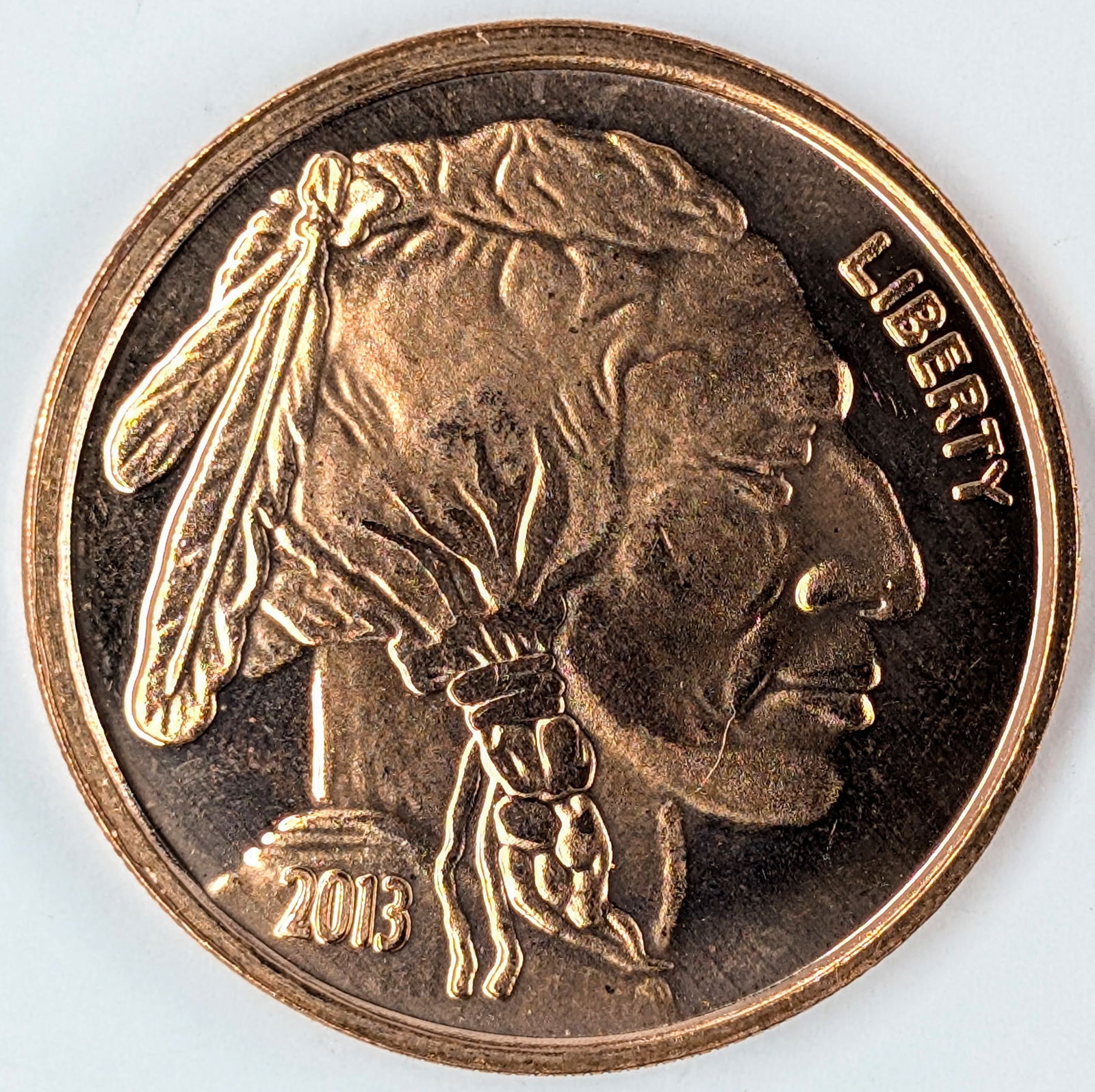 1 Ounce Fine .999 Copper Round- Buffalo (1 of 2)