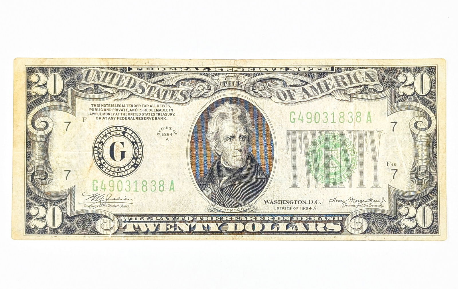 1934-A $20 Note - Light Green Seal (1 of 2)
