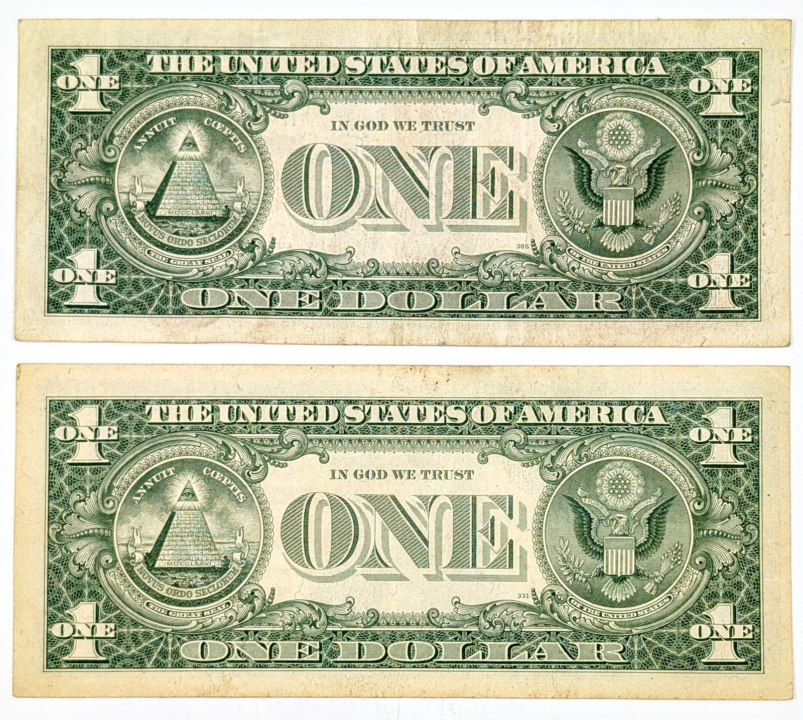 Lot of 2 1957 $1 Notes - Silver Certificate - 2