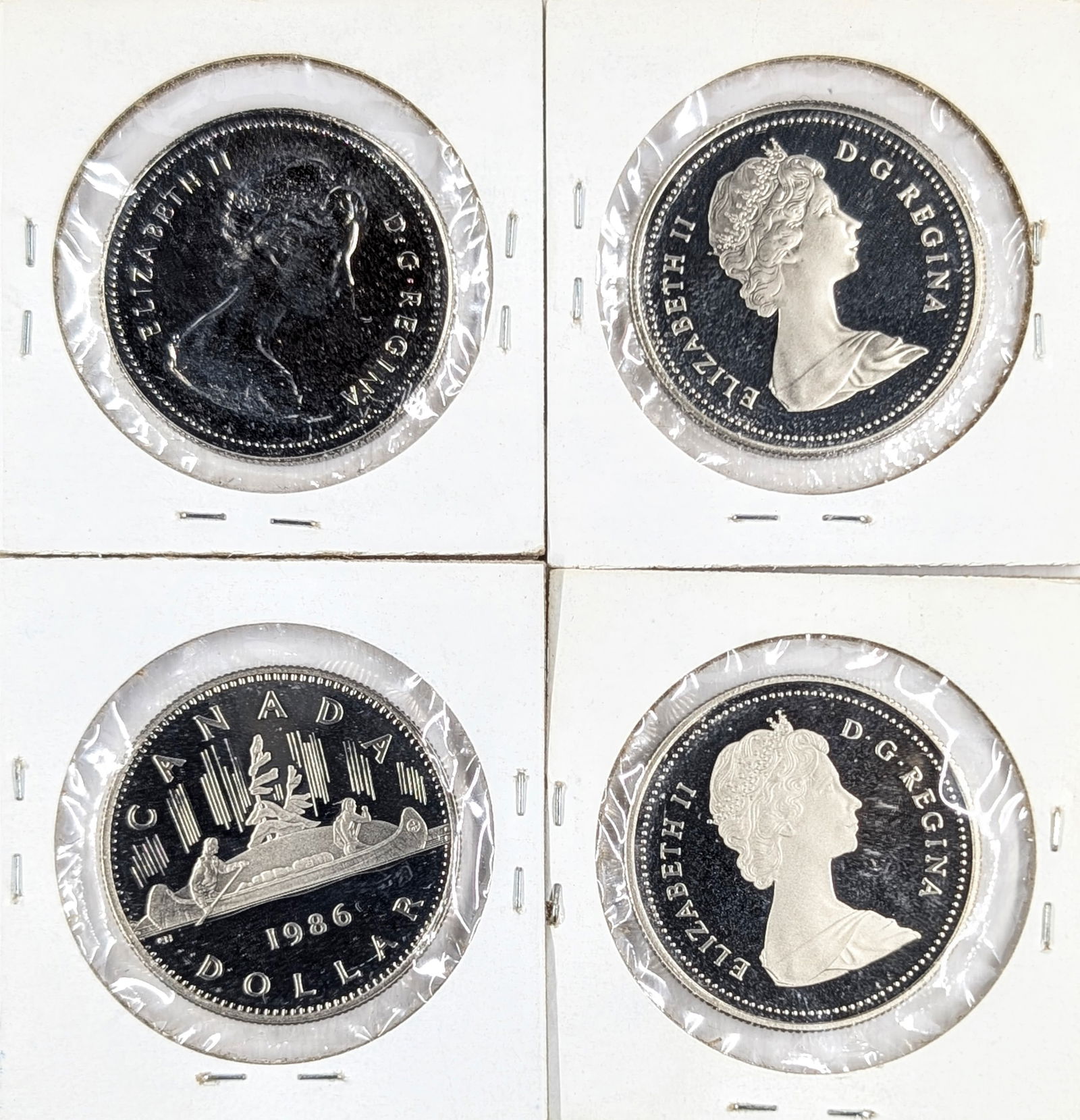 Lot of 4 Canadian One Dollar Coins- 1979-1987- Proofs - 2