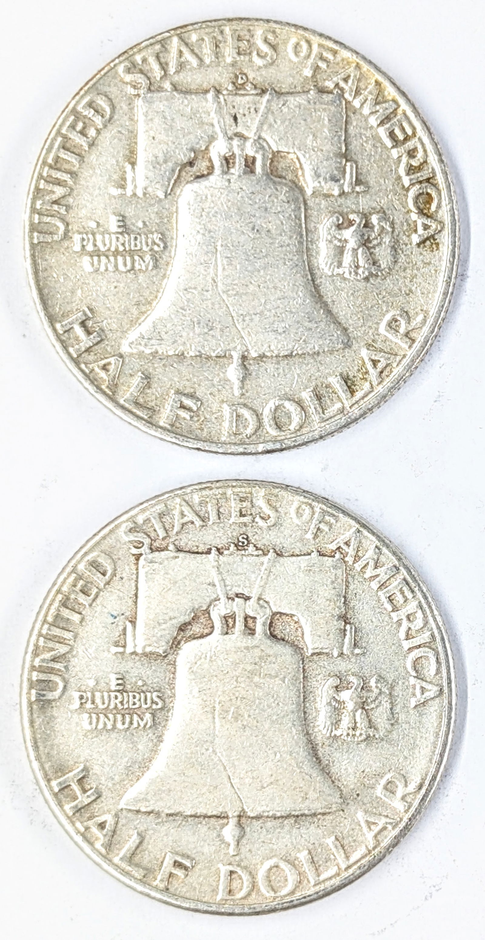 Lot of 2 Silver Franklin Half Dollars- 1954 D&S - 2