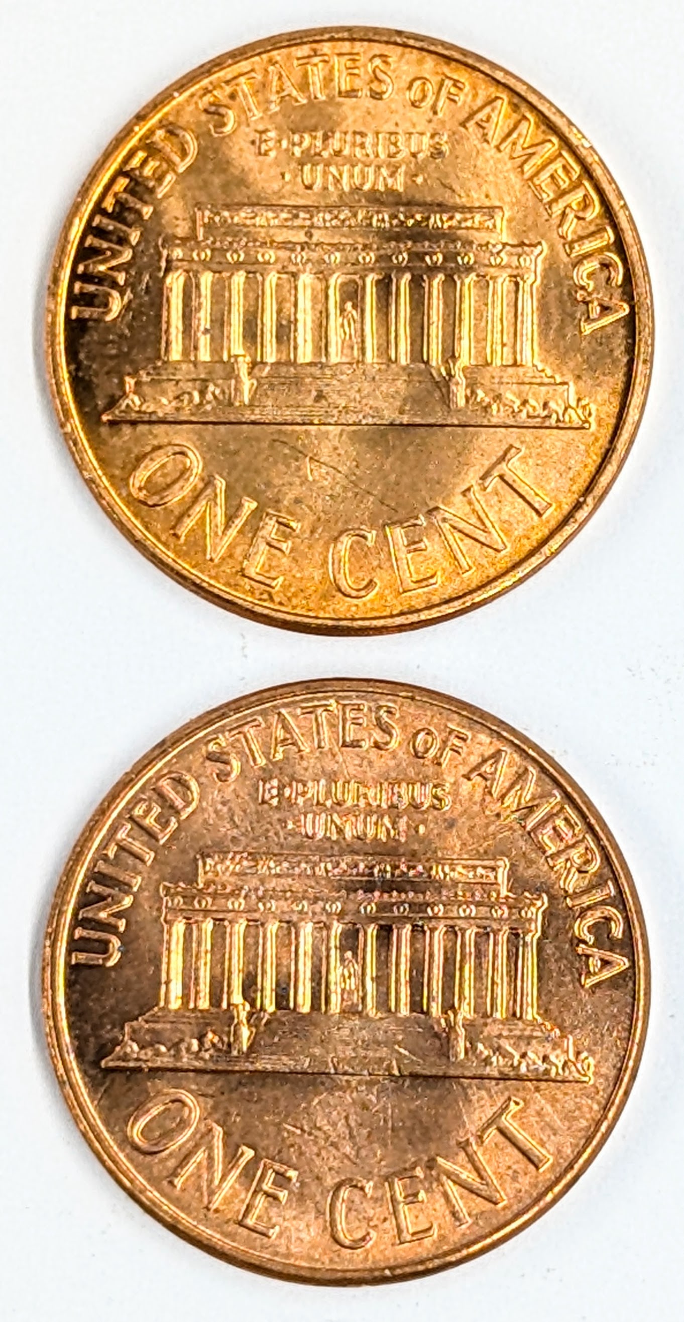 Lot of 2 Lincoln Cents- 1960, 1963 - Uncirculated - 2