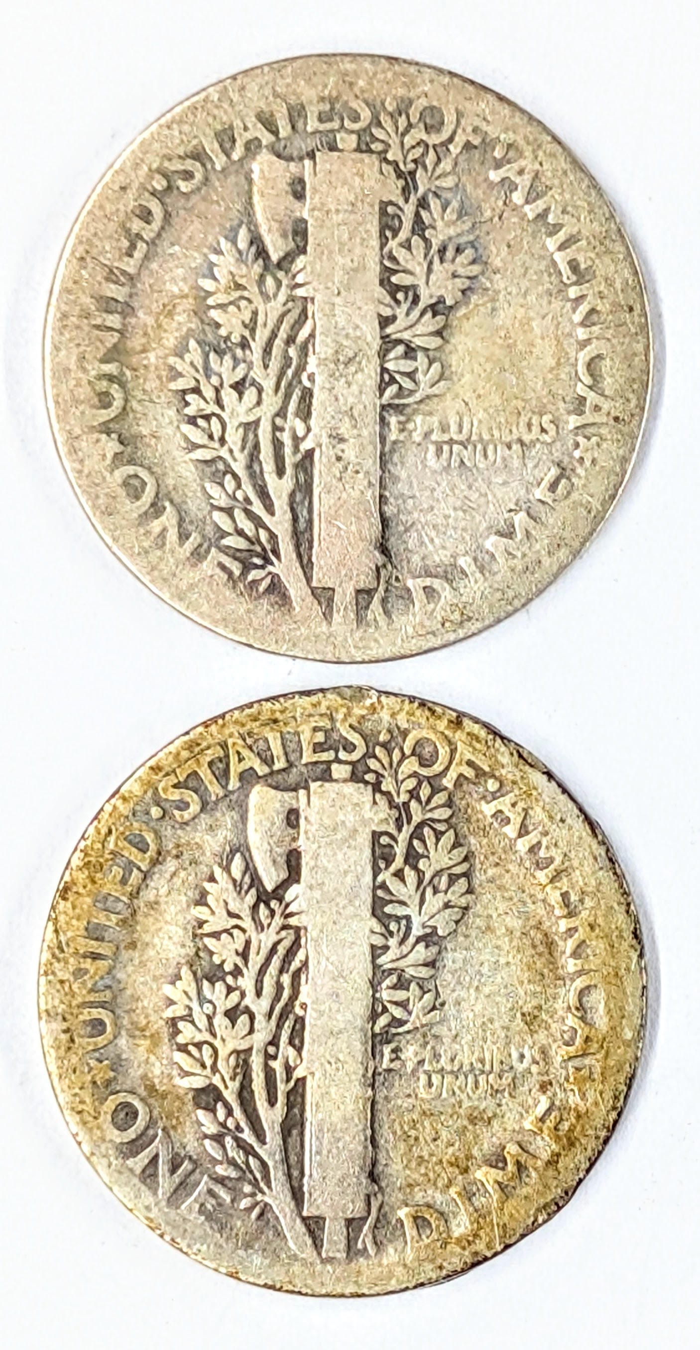Lot of 2 Silver Mercury Dimes- 1923, 1924 - 2