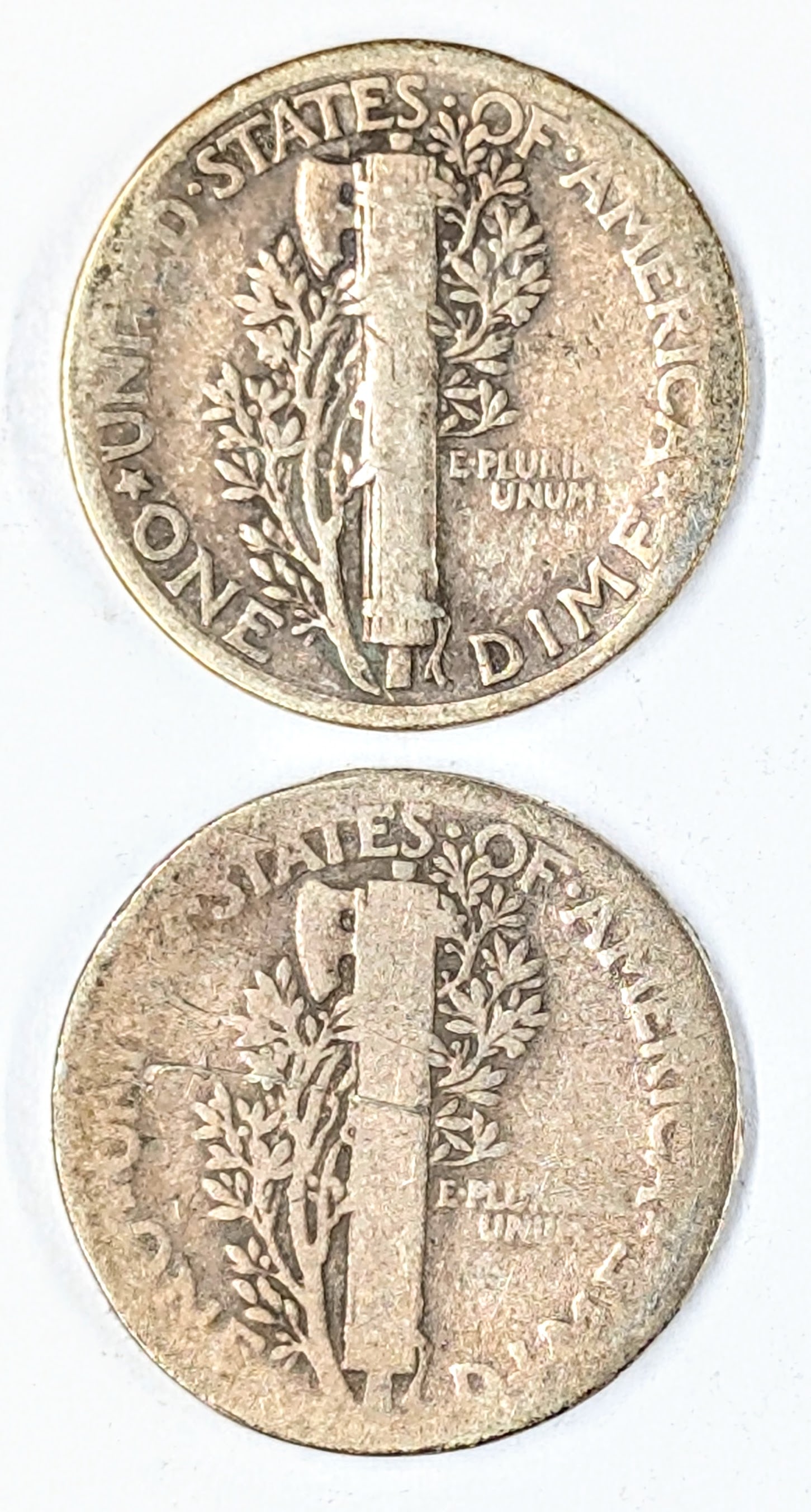 Lot of 2 Silver Mercury Dimes- 1925, 1926 - 2