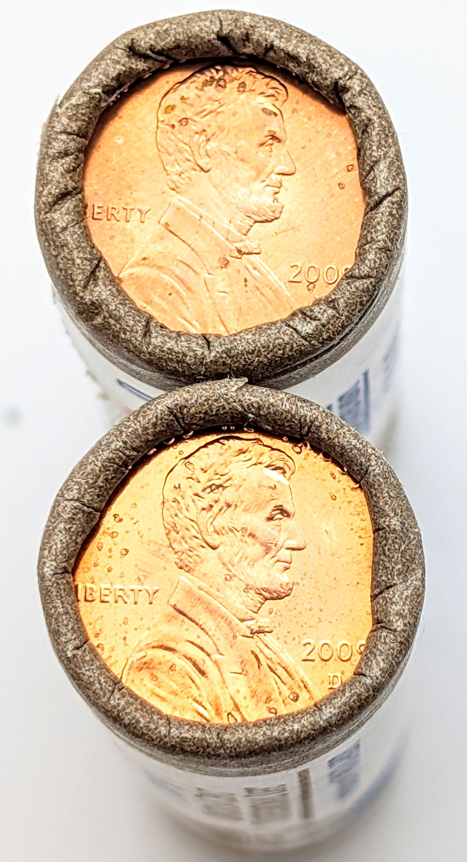 Lor of 2 Original Bank Rolls (50 Each) Lincoln Cents Professional Life- 2009-D Uncirculated - 2