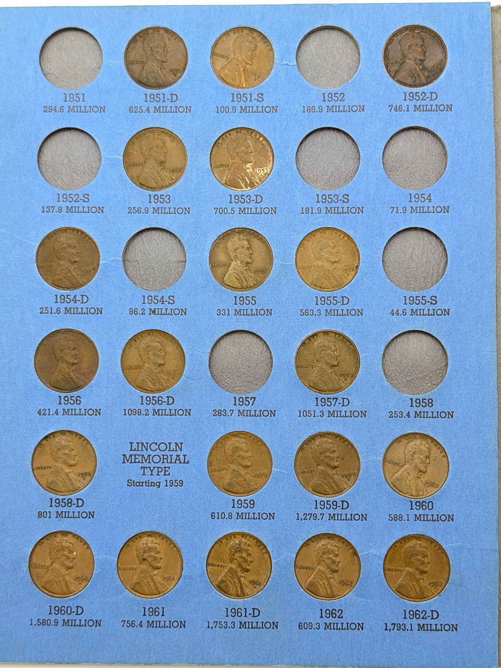 Lincoln Head Cent Coin Starting 1941 Number 2 Book w/ 47 Pennies - 3