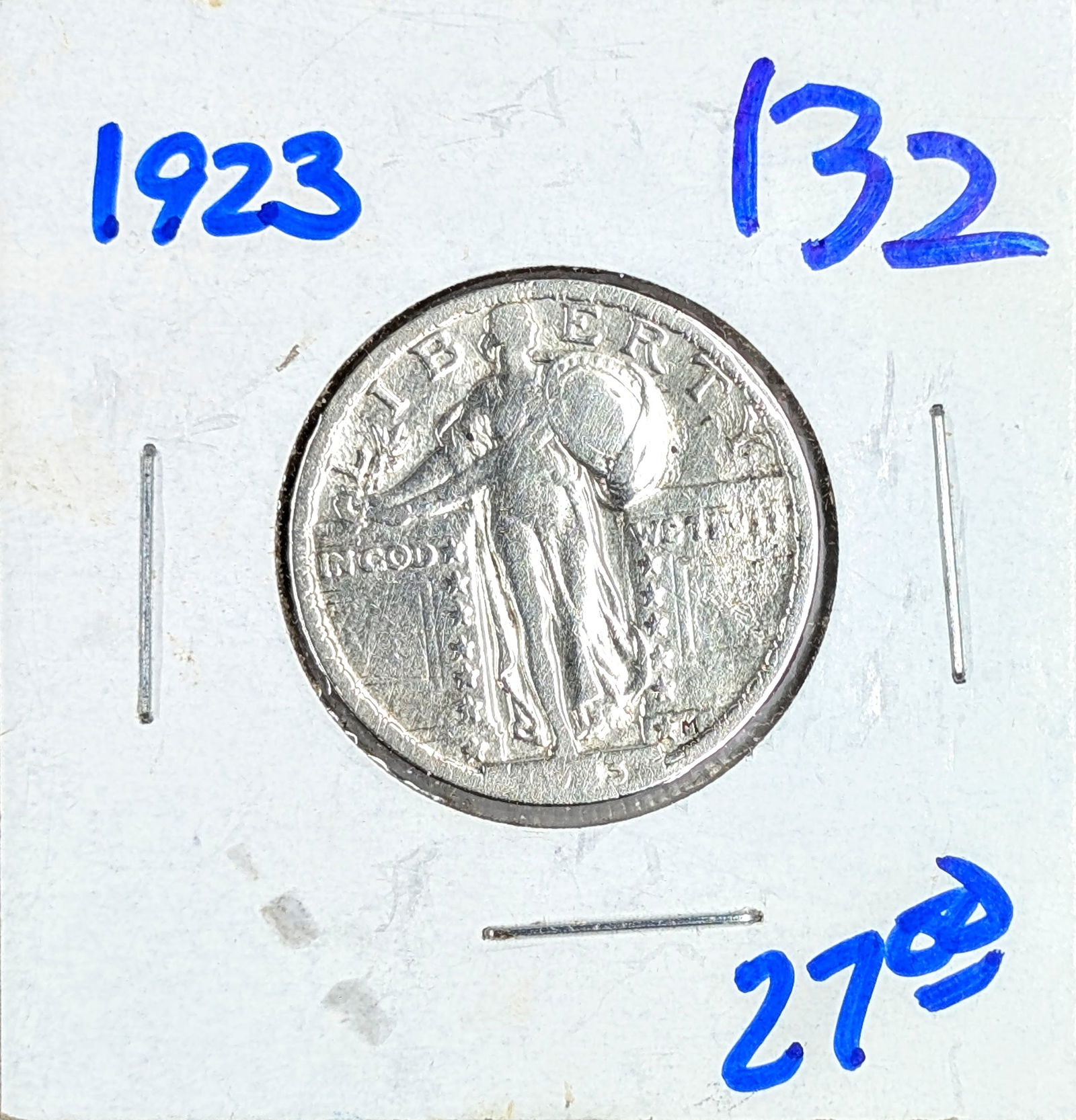 1923 Silver Standing Liberty Quarter- Great Condition: _