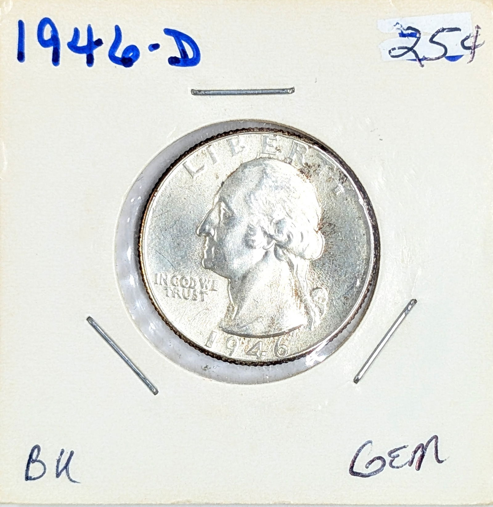 1946-D Silver Washington Quarter- Uncirculated (1 of 2)