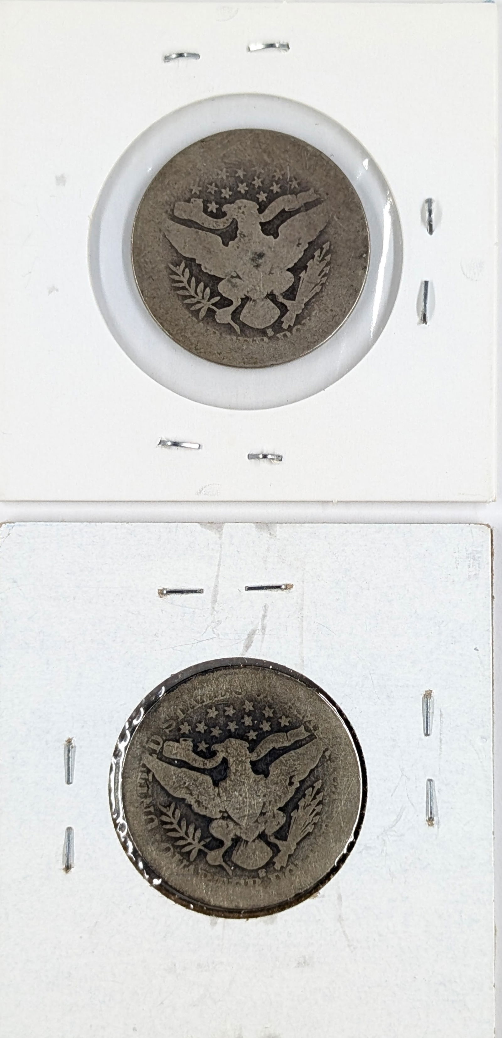 Lot of 2 Silver Barber Quarters- 1902-S, 1903-S - 2