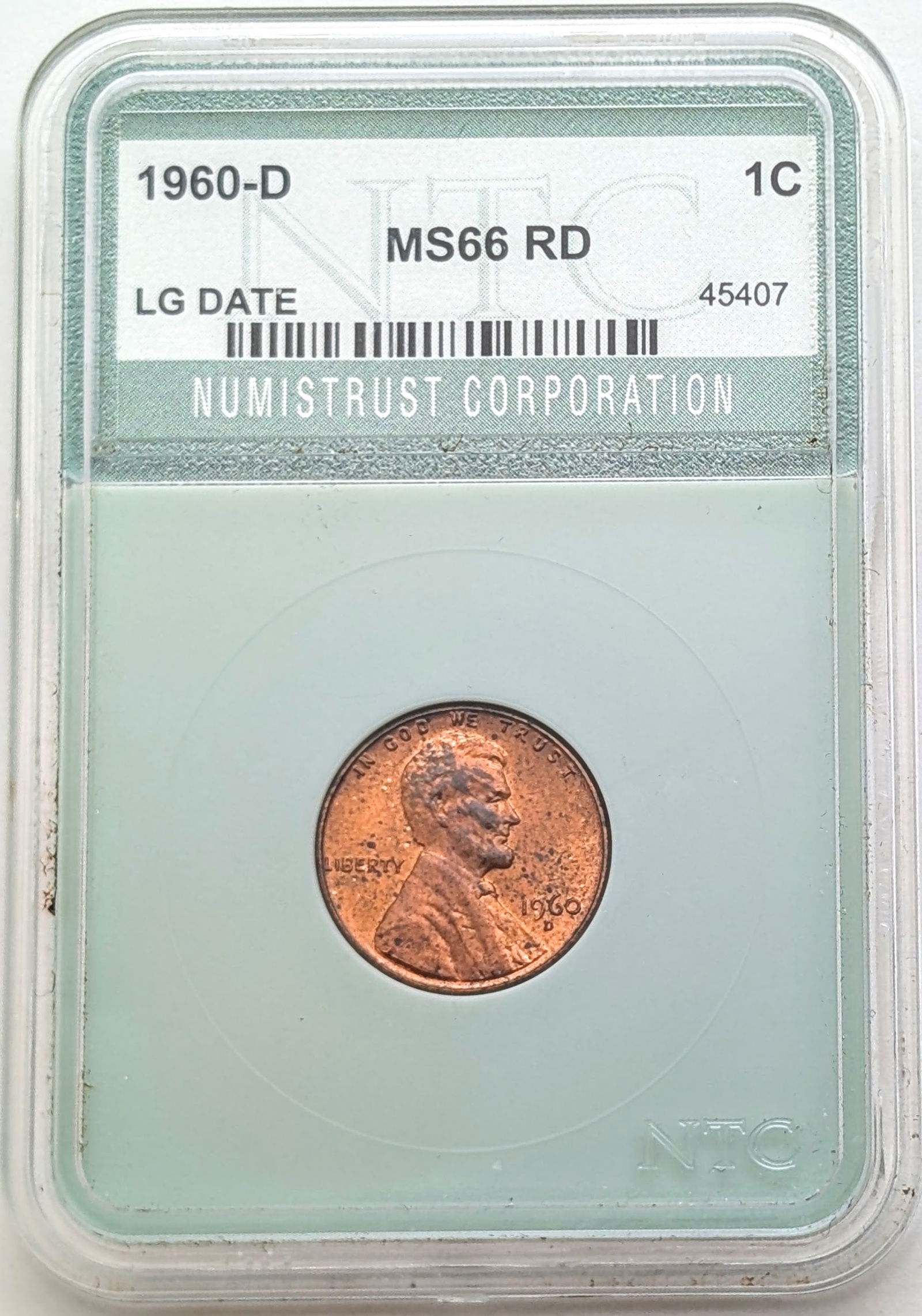 NTC 1960-D MS66 RD Lincoln Cent- Large Date (1 of 2)
