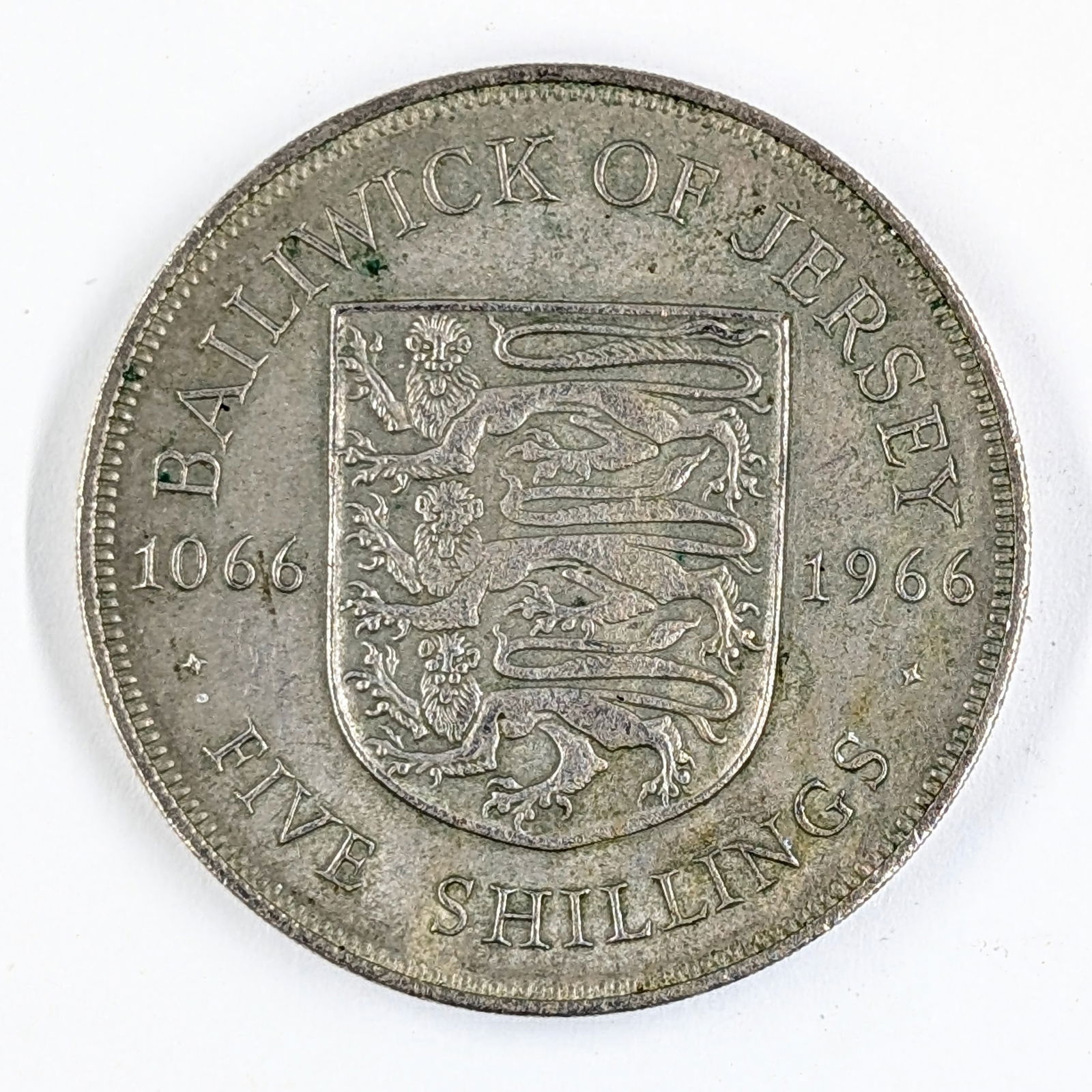 1966 Bailiwick of Jersey Five Shillings Commemorative Coin: _ 
