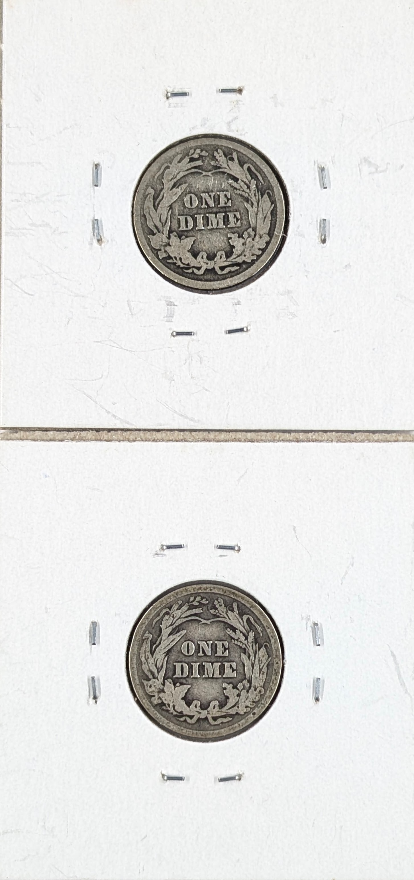 Lot of 2 Silver Barber Dimes- 1913, 1914 - 2