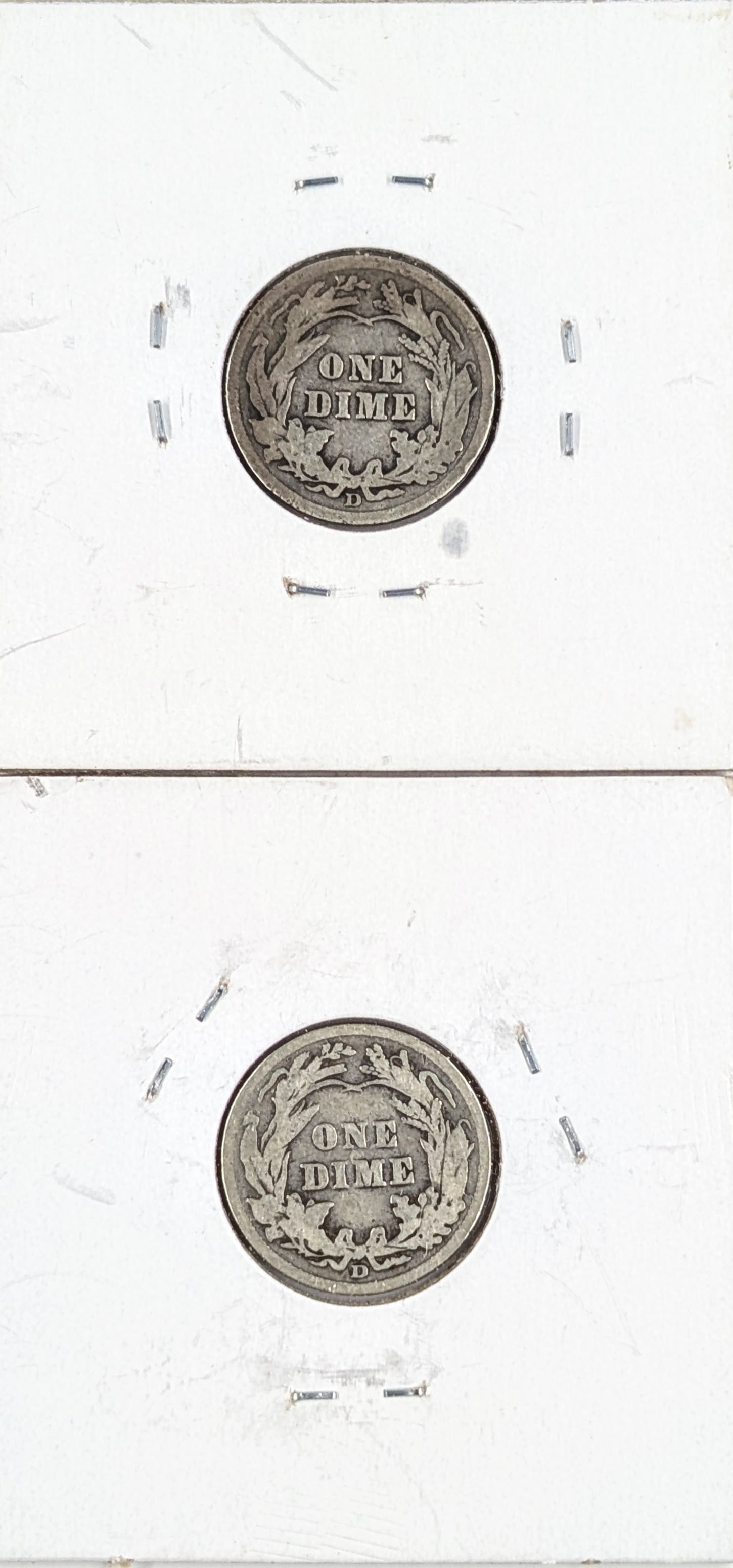 Lot of 2 Silver Barber Dimes- Both 1914-D - 2