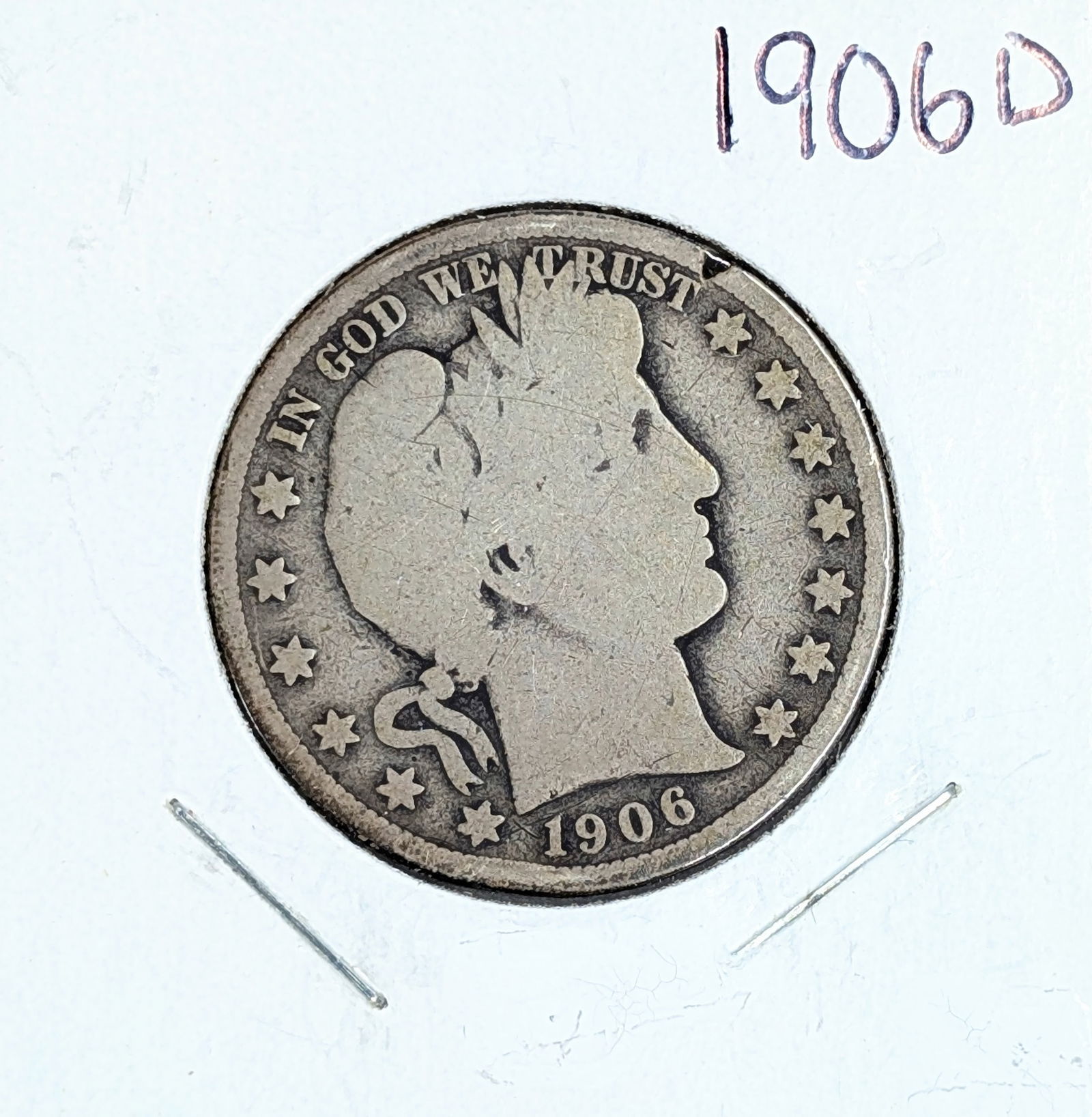 1906-D Silver Barber Half Dollar (1 of 2)