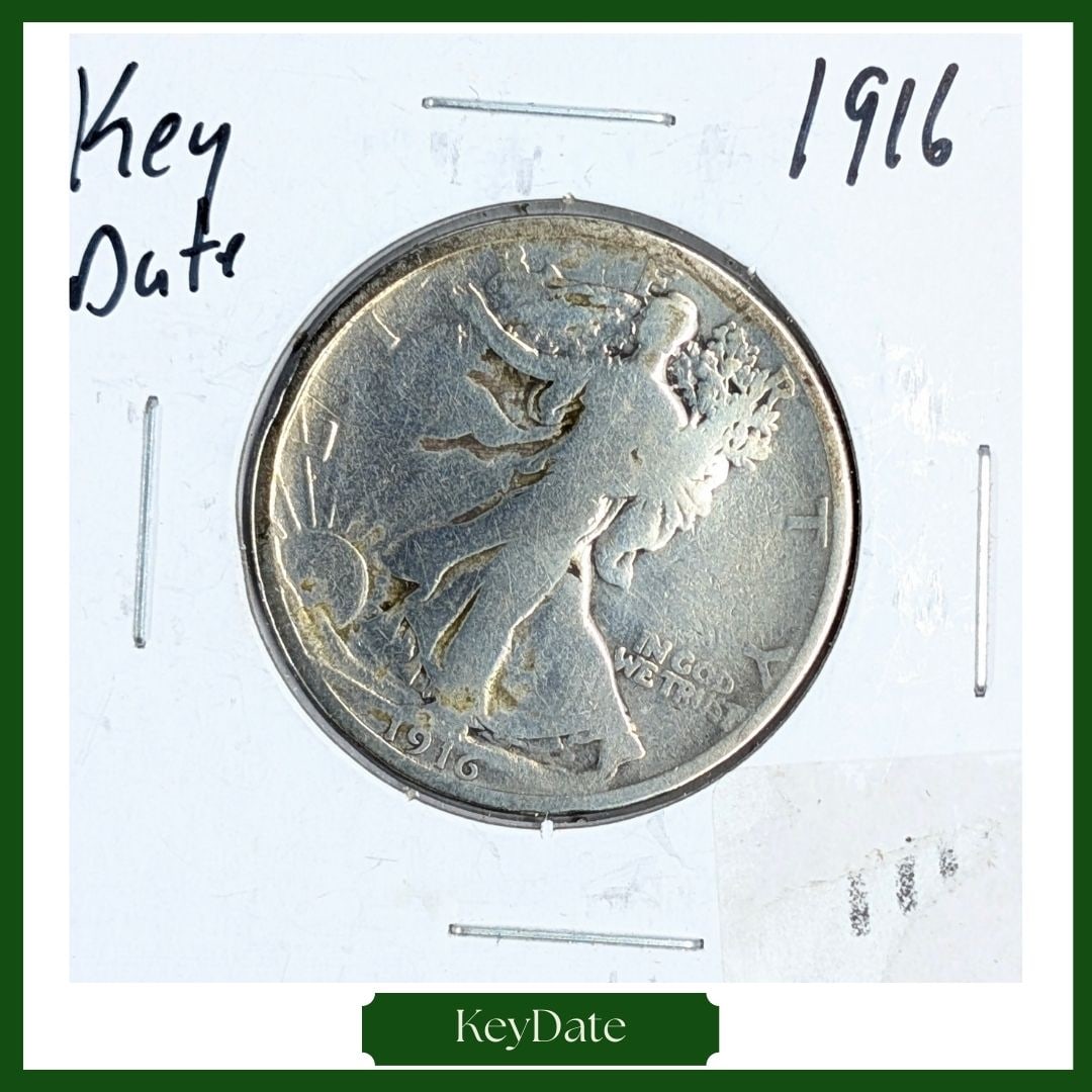1916 Silver Walking Liberty Half Dollar - KEY DATE (1 of 3)