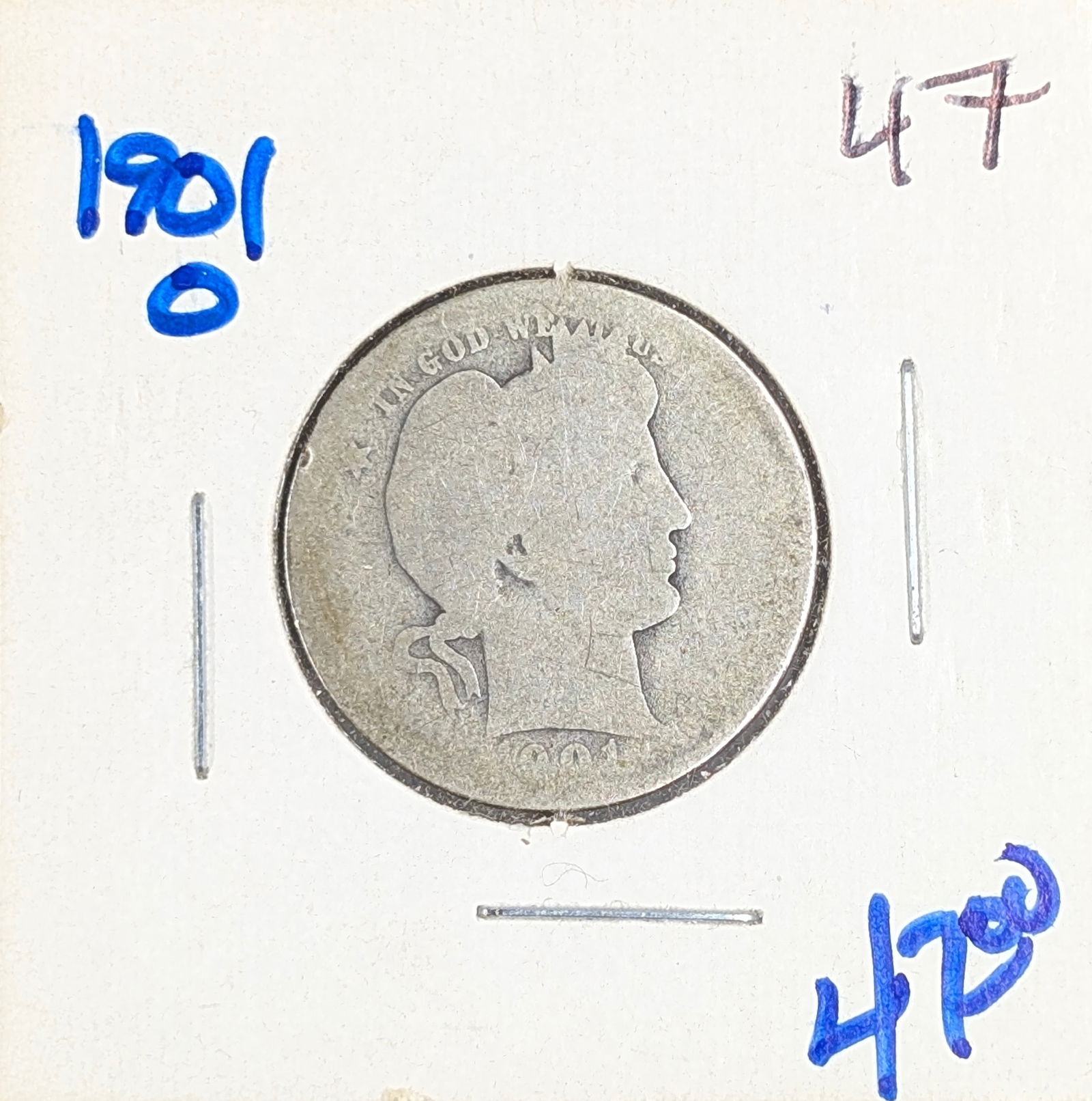 1901-O Silver Barber Quarter (1 of 2)