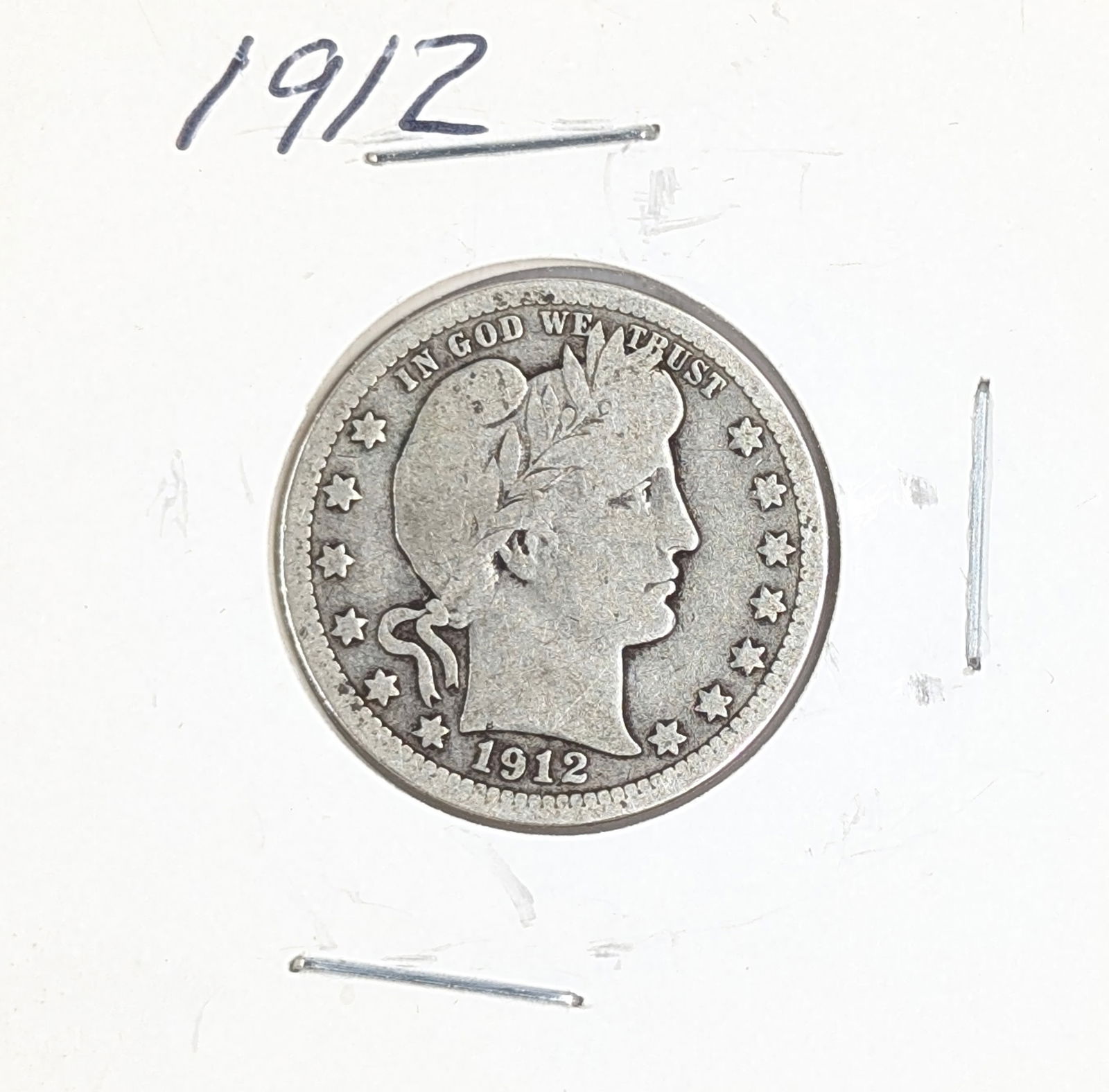 1912 Silver Barber Quarter (1 of 2)
