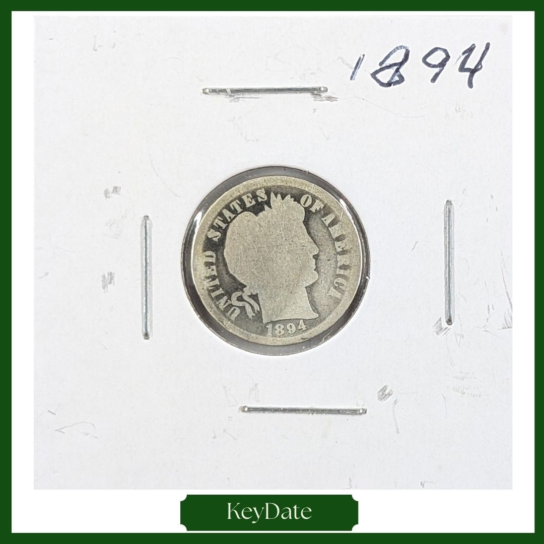 1894 Silver Barber Dime - KEY DATE (1 of 3)