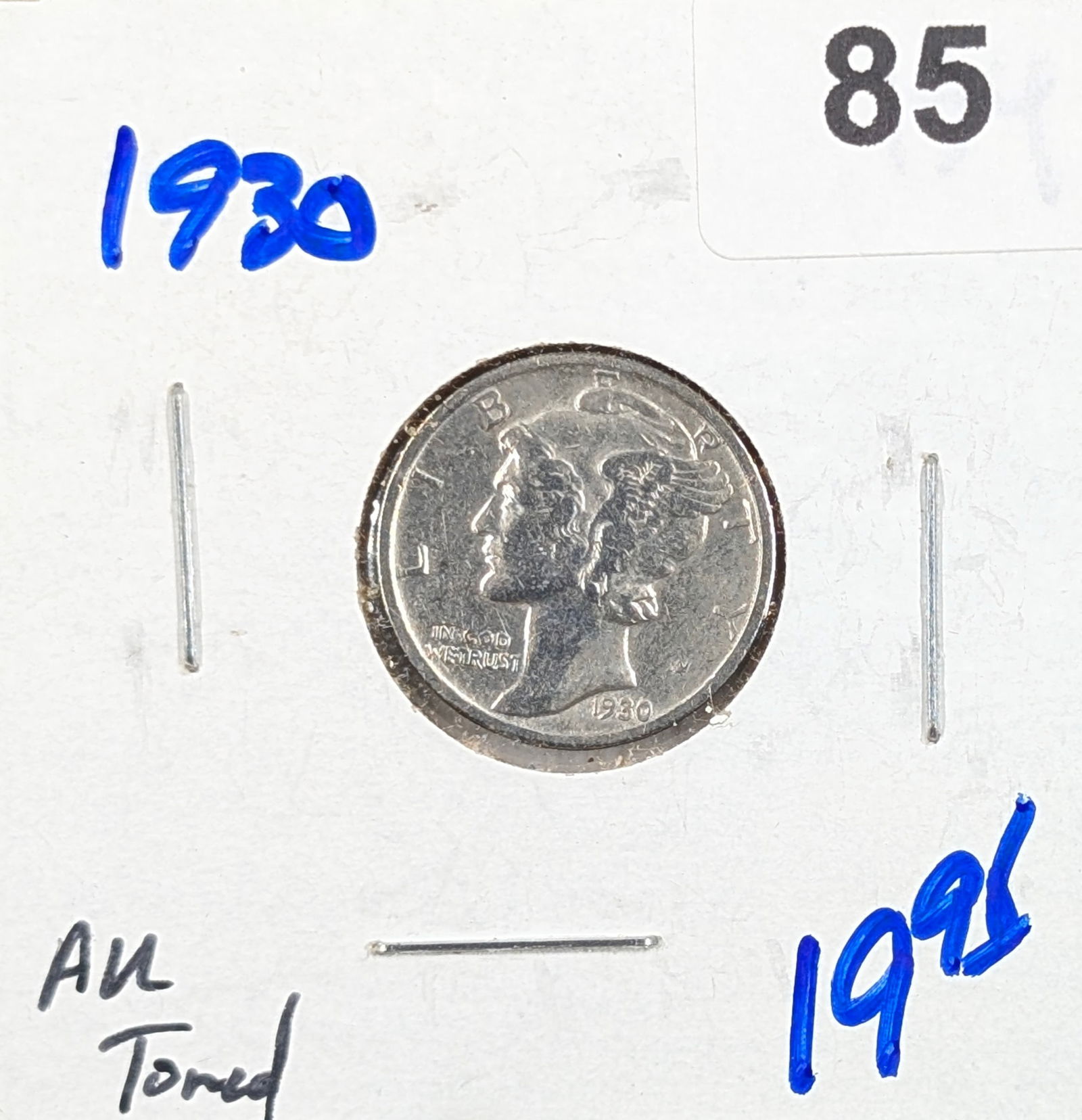 1930 Silver Mercury Dime - AU Toned (1 of 2)