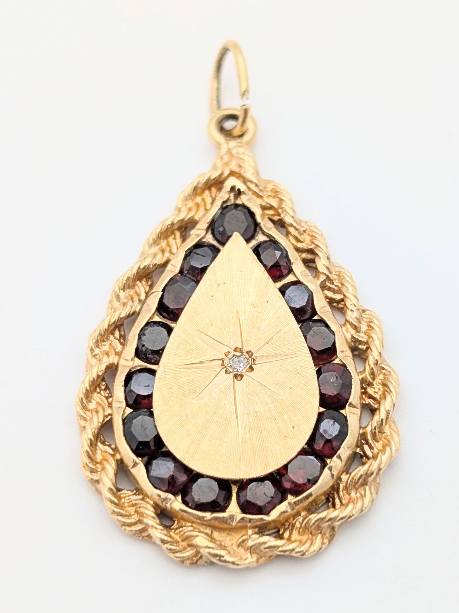 14K Gold Ruby Teardrop Charm - 5.62g (1 of 4)