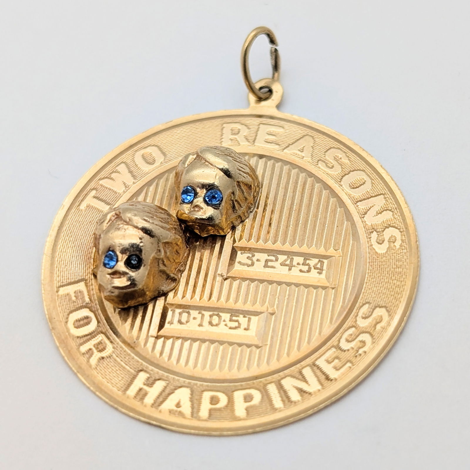 14K Gold "Two Reasons for Happiness" 2 Boys Charm - 5.72g: Jewelry 