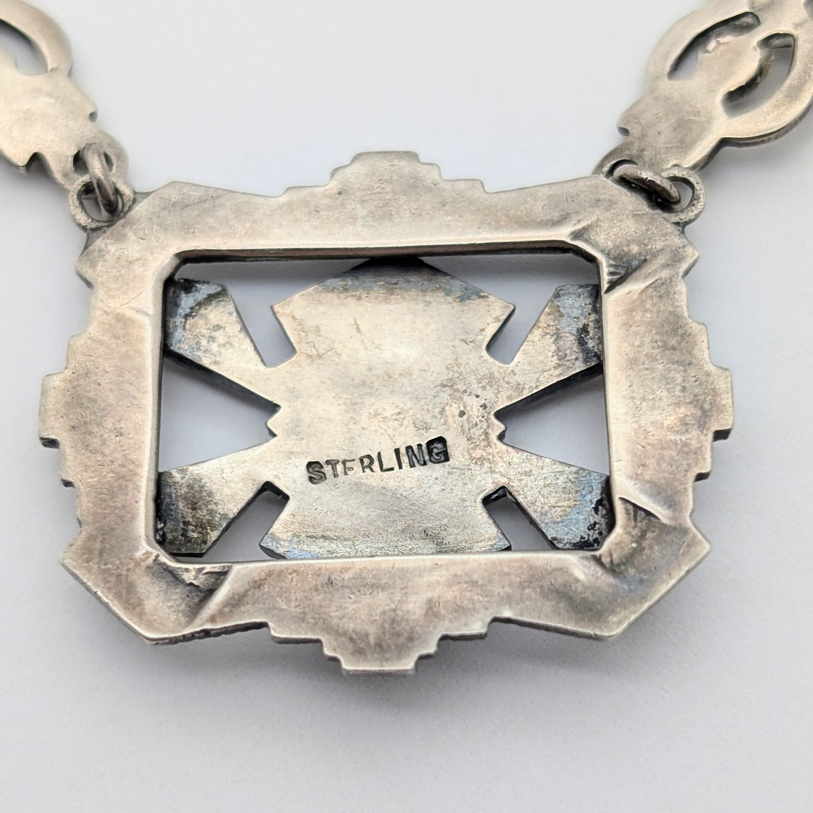 Vintage Sterling Silver Art Deco Ladies Necklace - 4