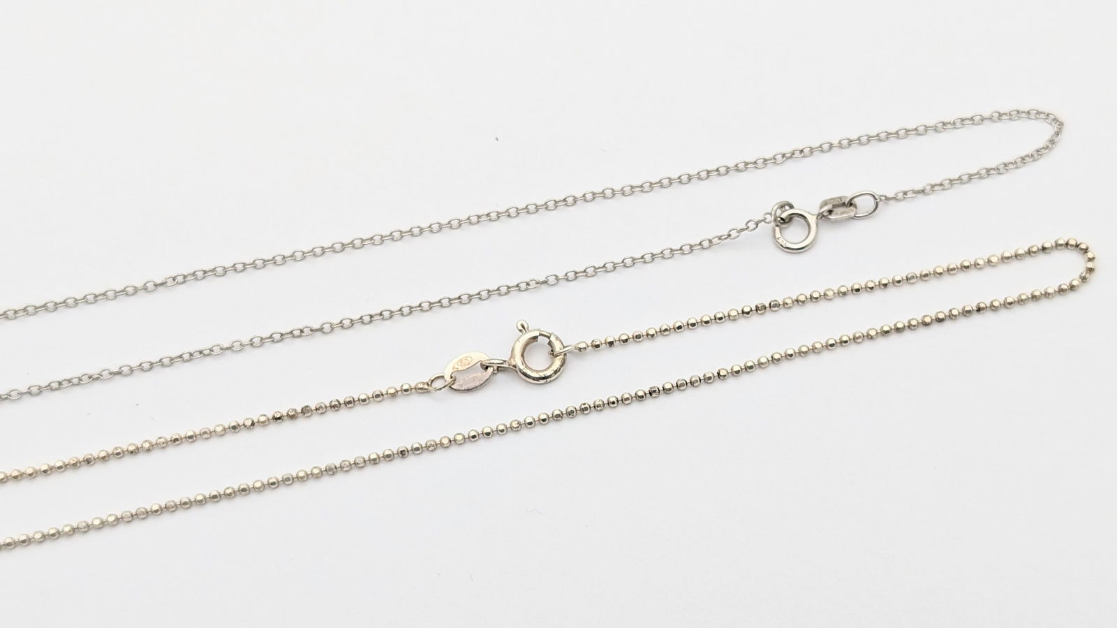 Lot of 2 Sterling Silver Chain Necklaces: Jewelry