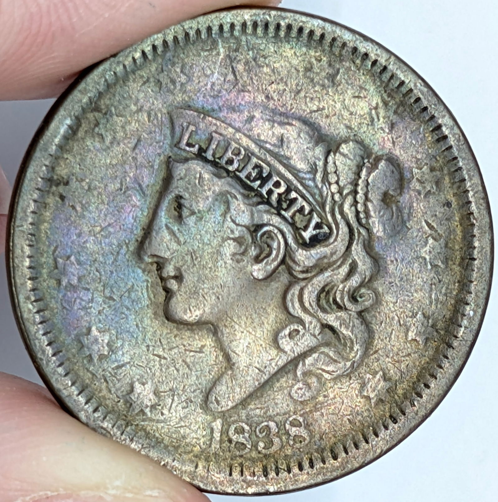 1838 Large Cent - Toned (1 of 3)