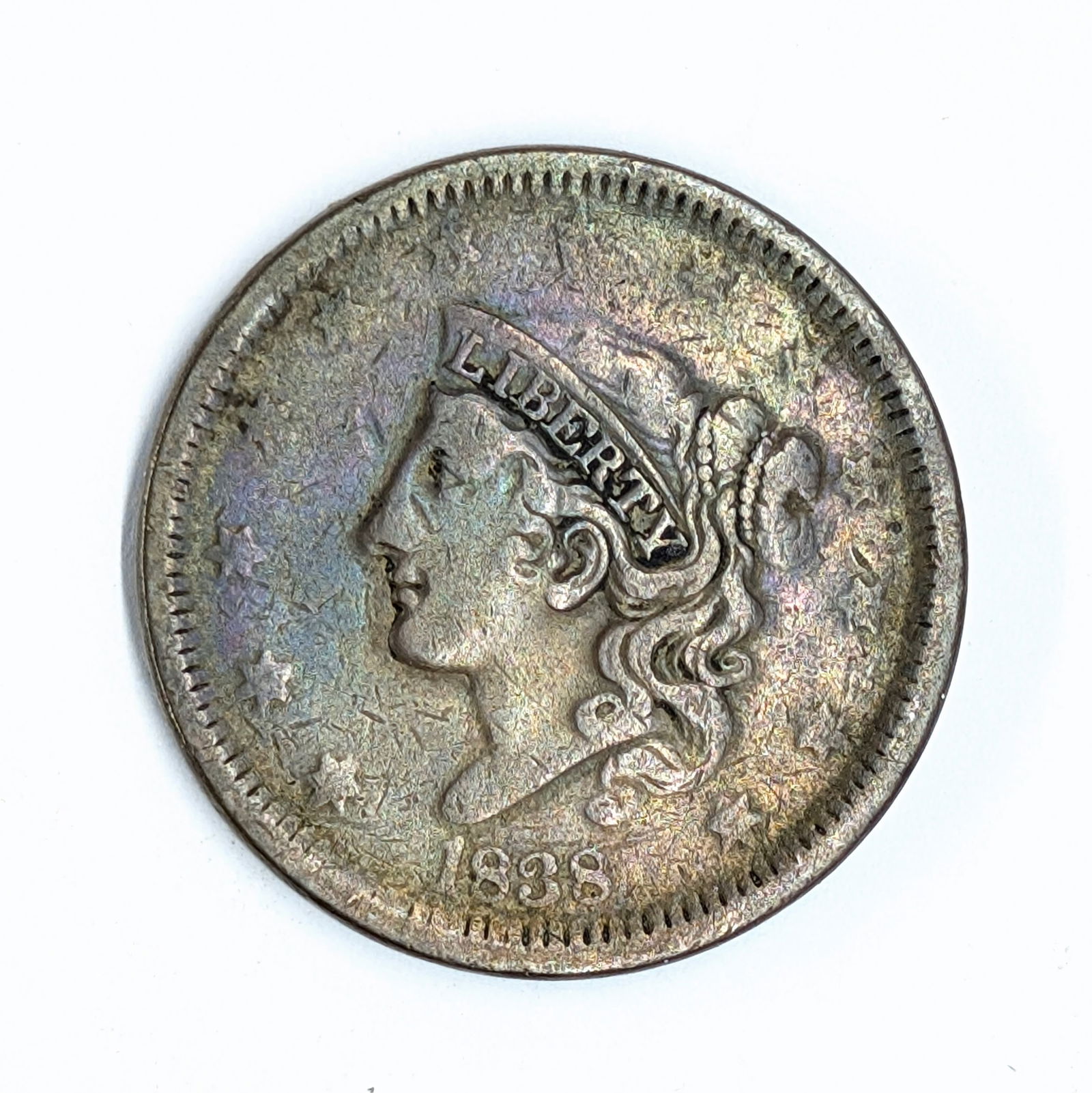 1838 Large Cent - Toned - 2