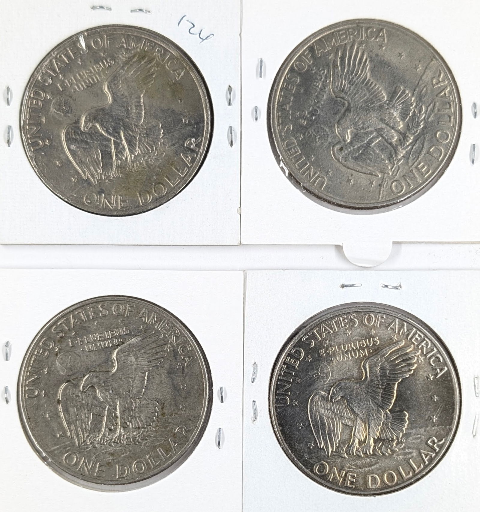 Lot of 4 Eisenhower "Ike" Dollars - All 1972 P/D - 2