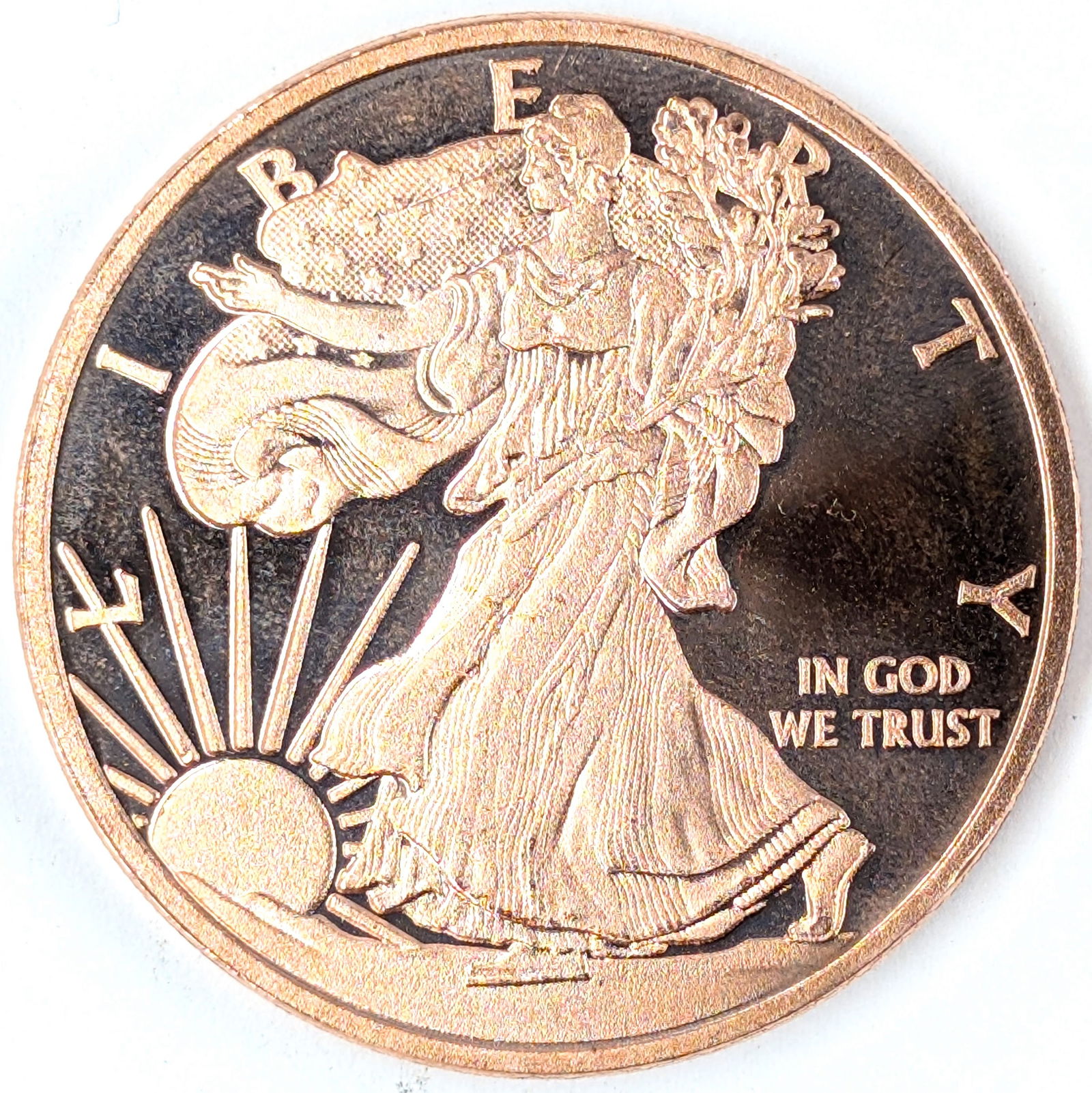 1 Ounce Fine .999 Copper Round - Walking Liberty (1 of 2)