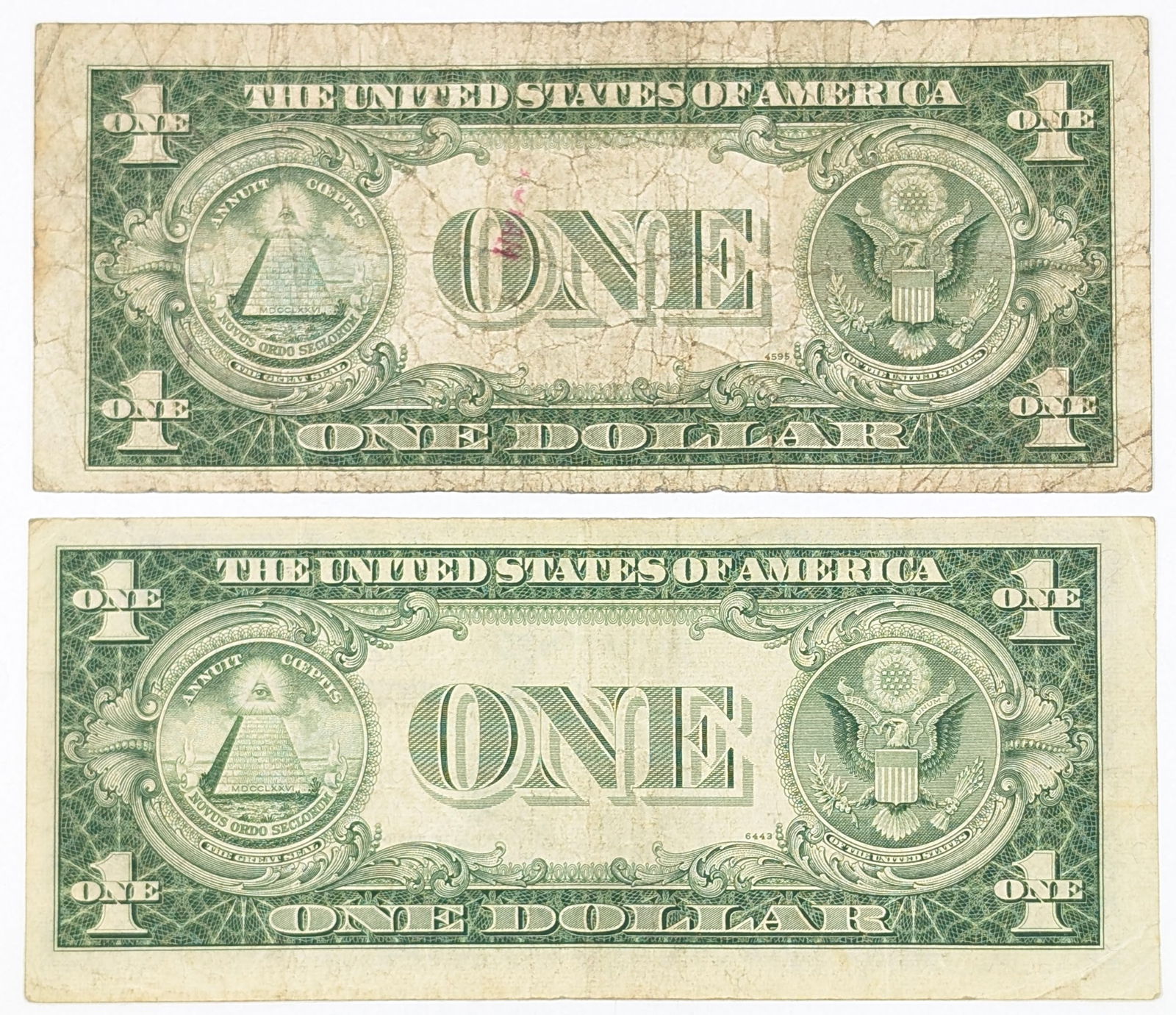 Lot of 2 - 1935 D/F $1 Notes - Silver Certificates - 2