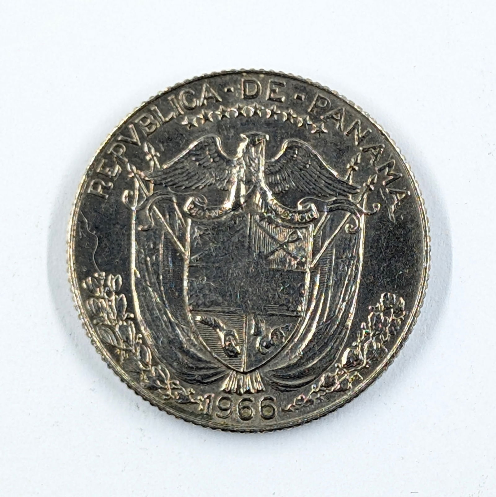 1966 Panama 1/4 Balboa: 90% Silver 