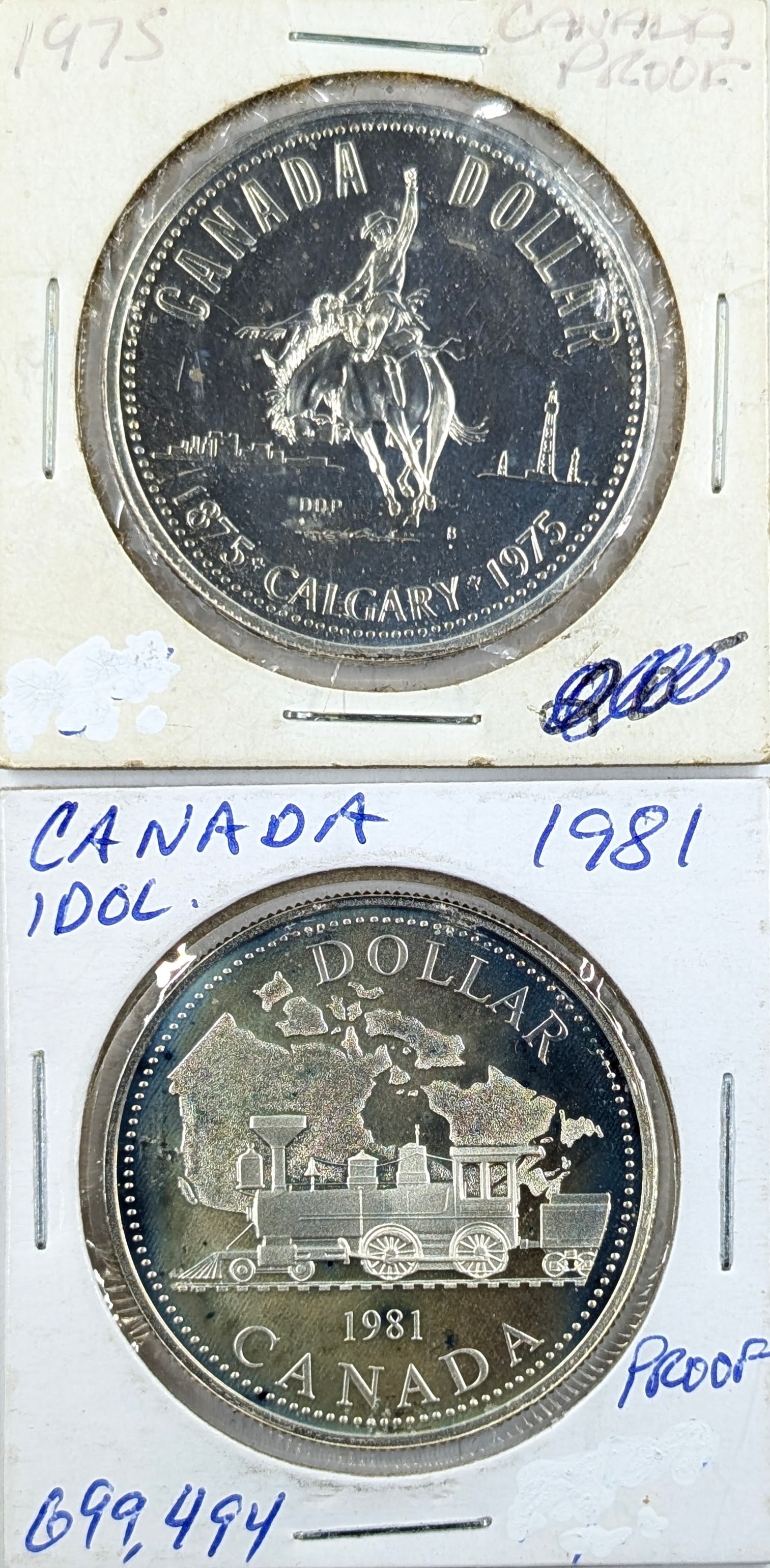 Lot of 2 Canadian Silver $1 Proofs - 1975, 1981 (1 of 2)