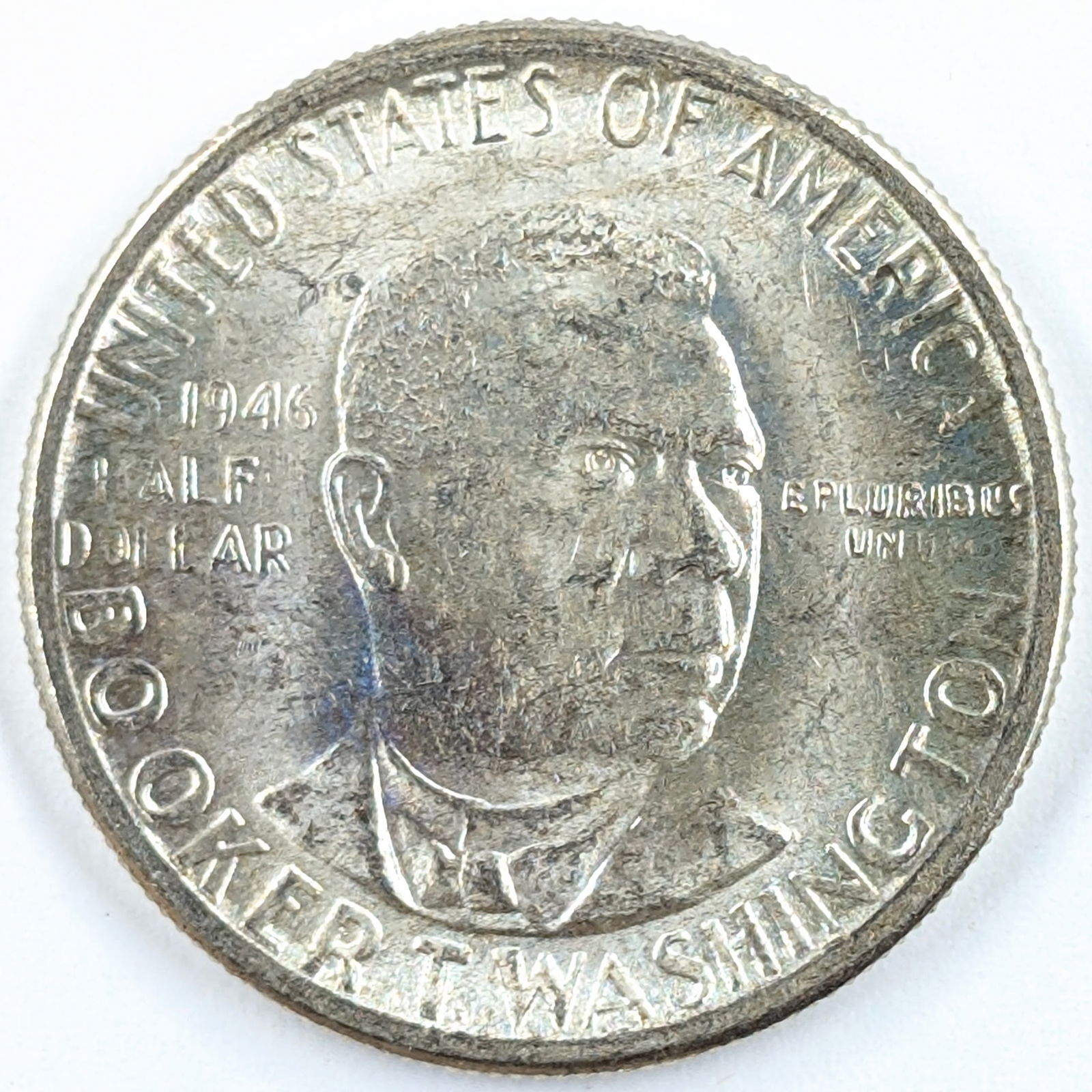 1946 Silver Booker T Washington Half Dollar - AU Toned: Silver