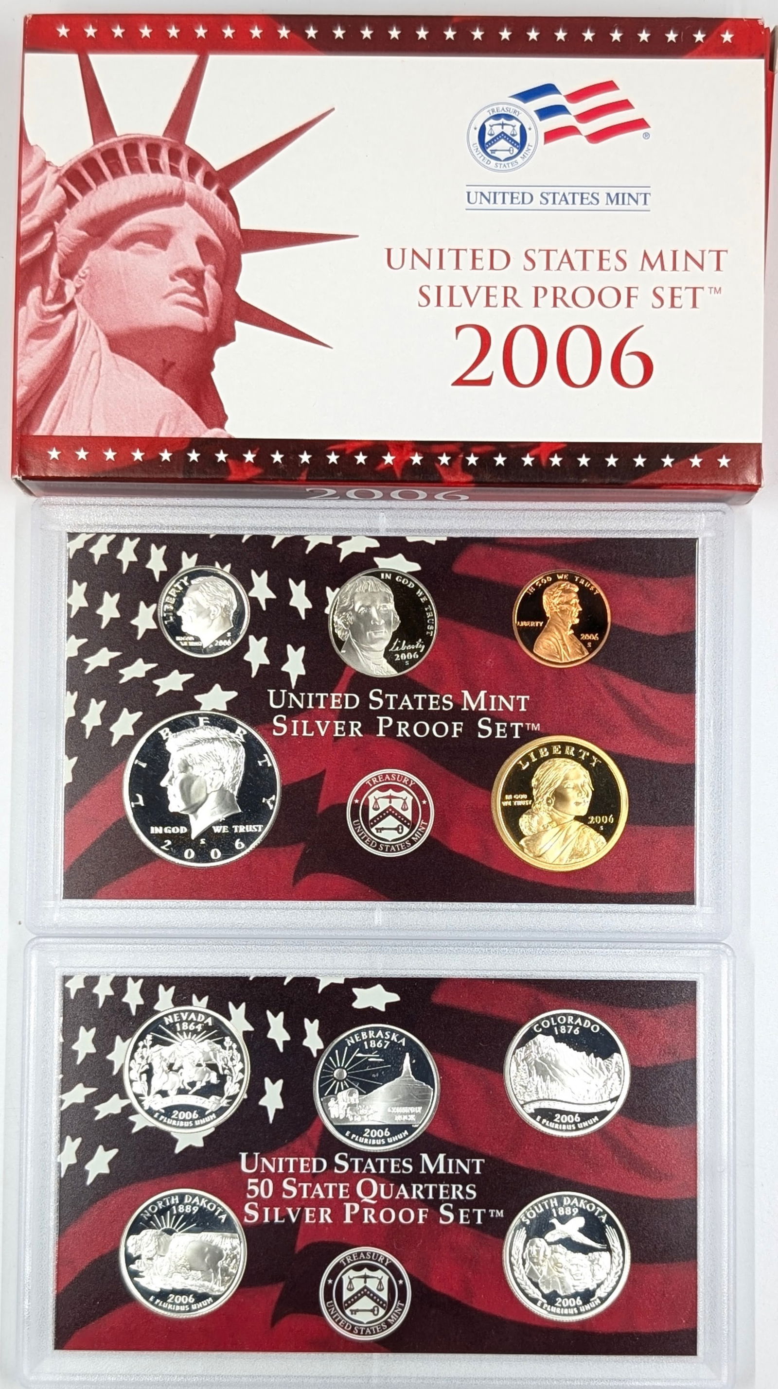 2006 Silver US Mint Proof Set w/ Silver Half, Quarter & Dime w/ COA (1 of 3)