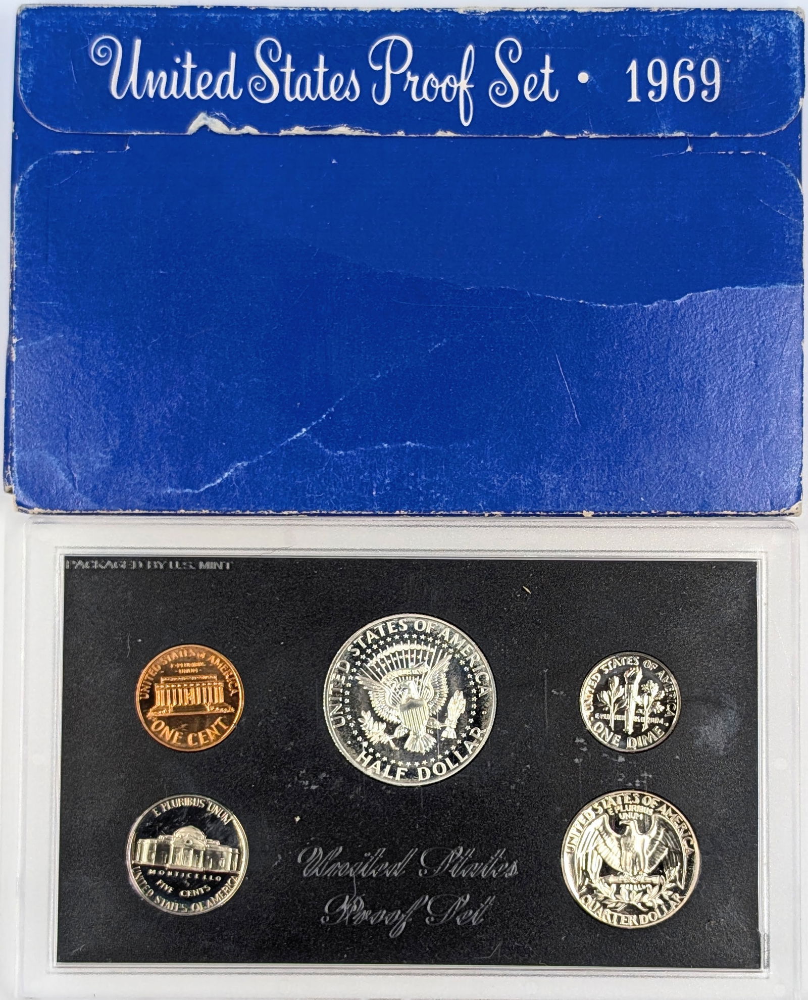 1969 US Mint Proof Set w/ Silver JFK Half - 2
