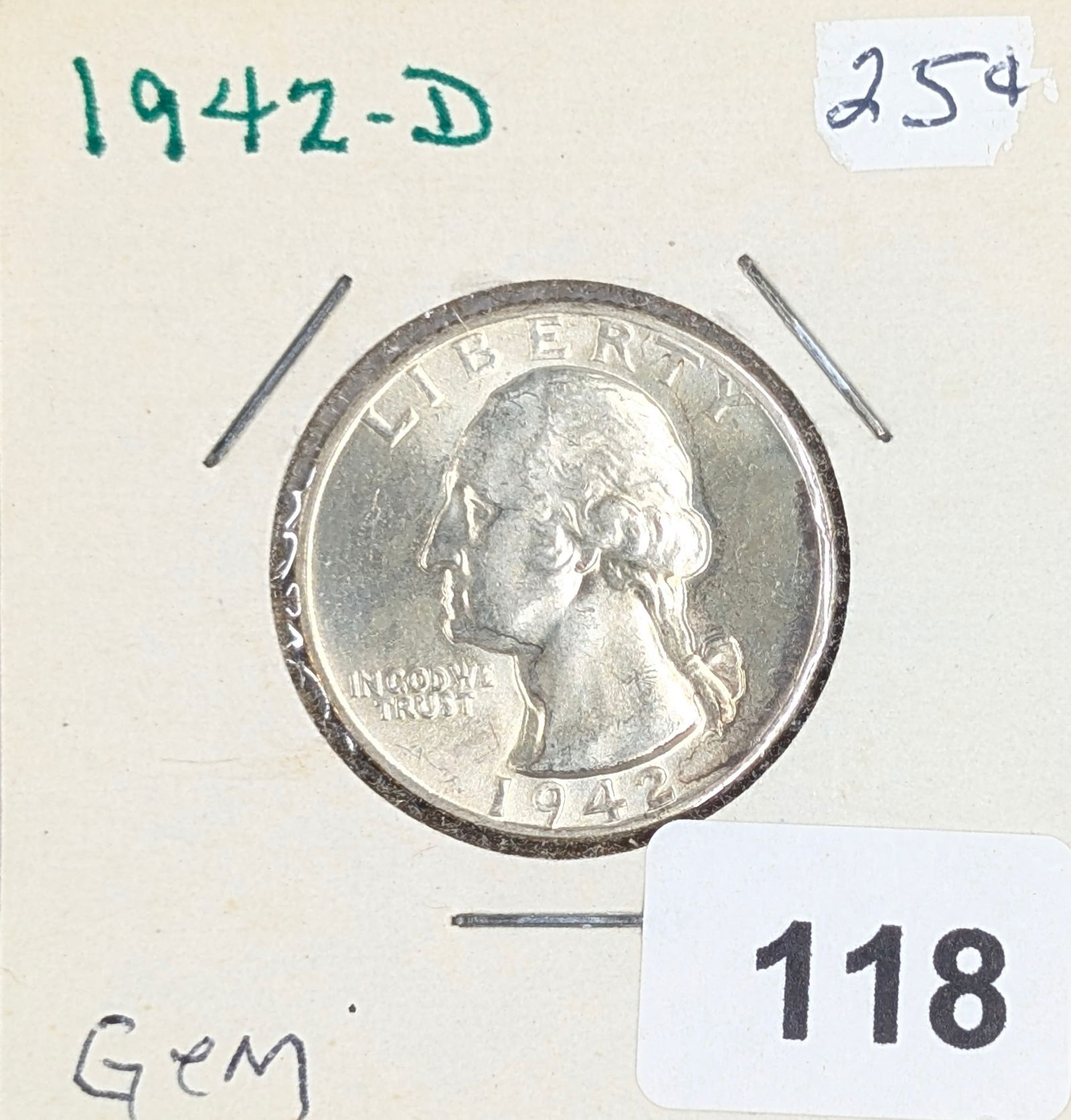 1942-D Silver Washington Quarter - BU (1 of 2)