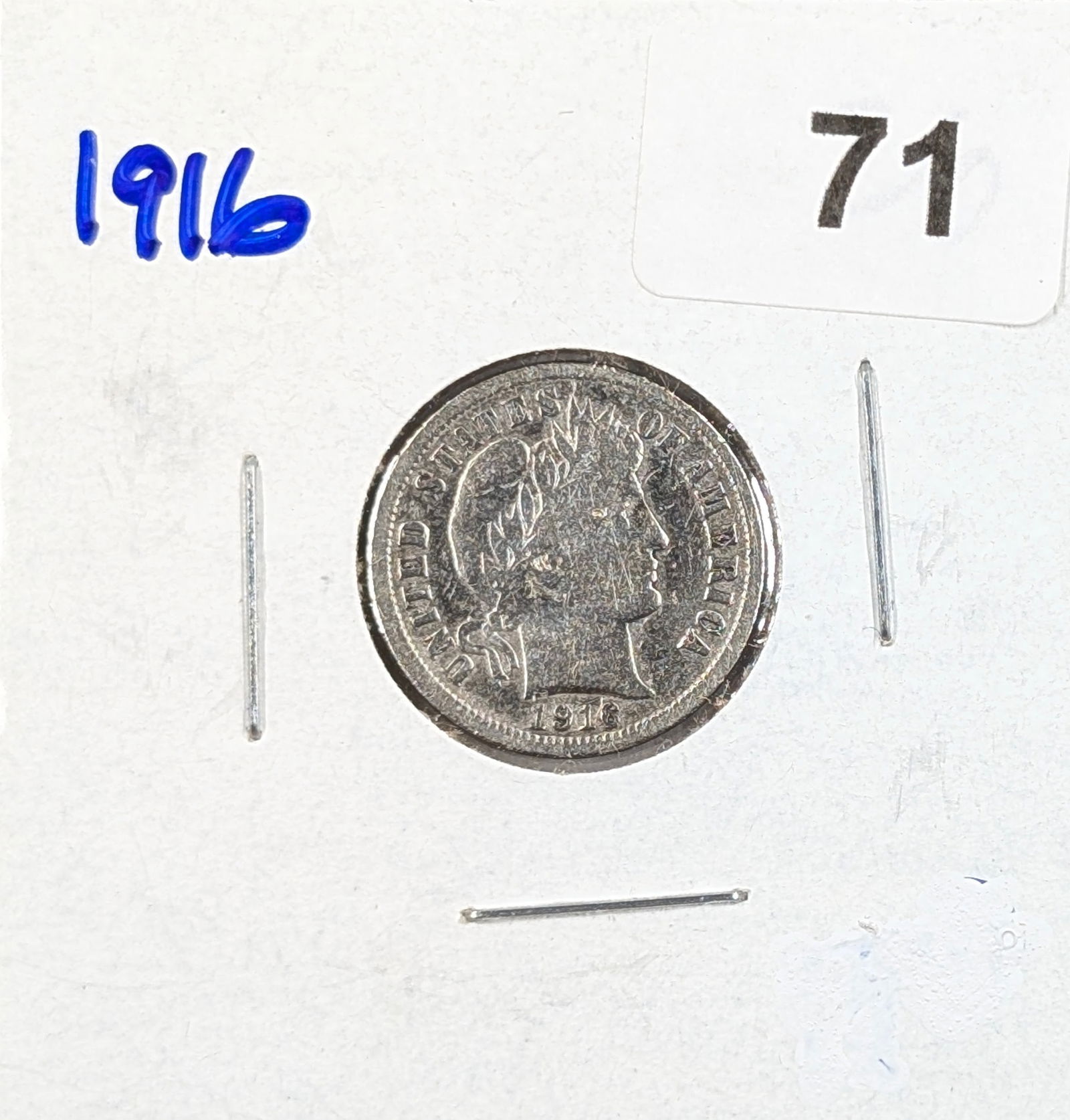 1916 Silver Mercury Dime - Great Condition: Silver 