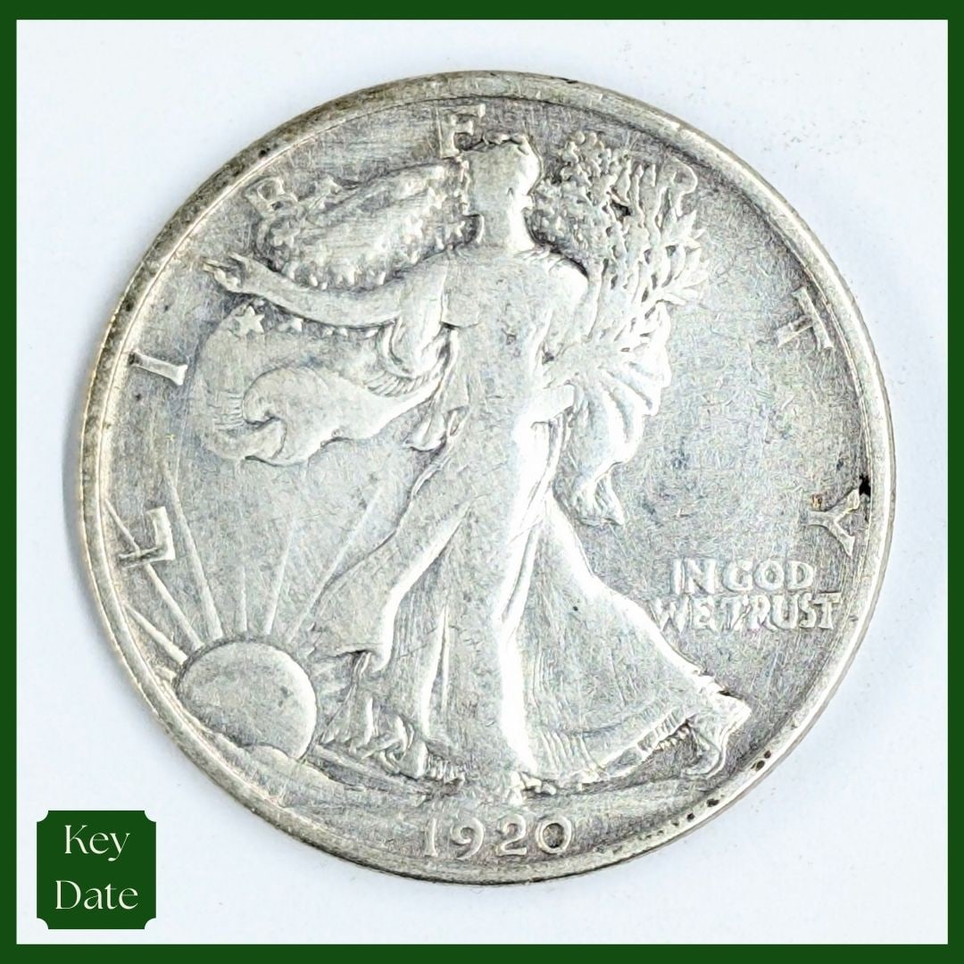 1920 Silver Walking Liberty Half Dollar - KEY DATE: Silver 