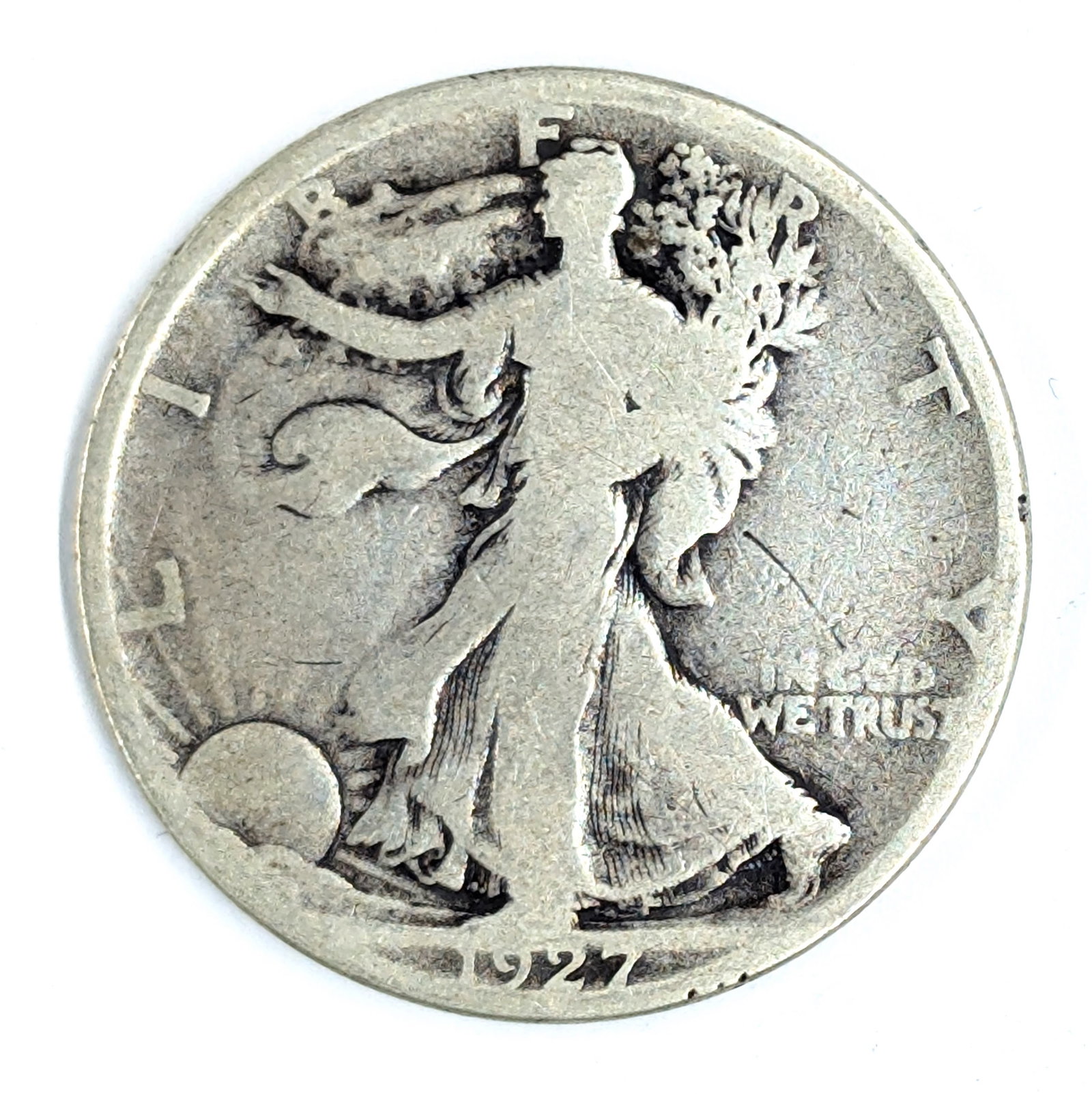 1927-S Silver Walking Liberty Half Dollar: Silver 