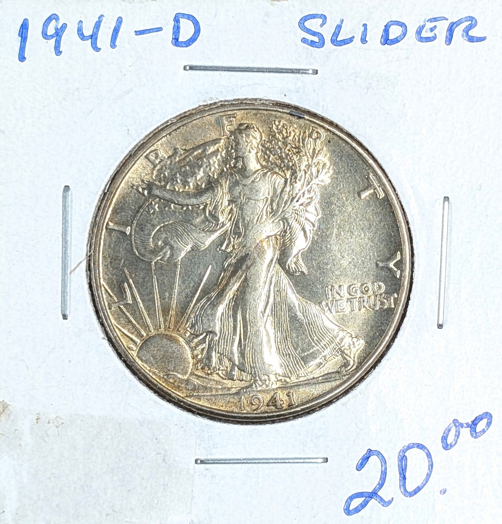 1941-D Silver Walking Liberty Half Dollar - Toned (1 of 2)