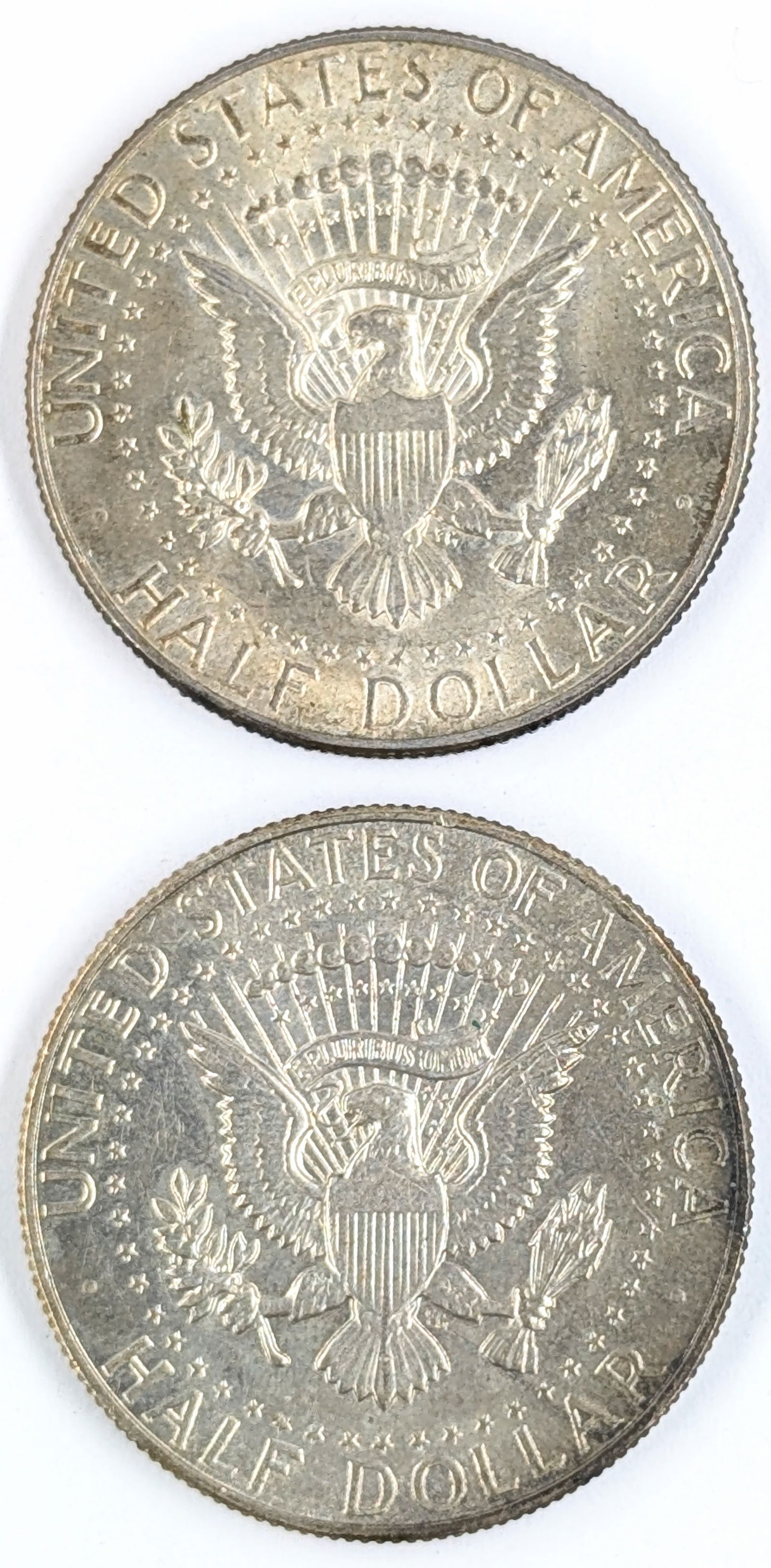 Lot of 2 Silver John F Kennedy Half Dollars - 1965, 1966 - 2