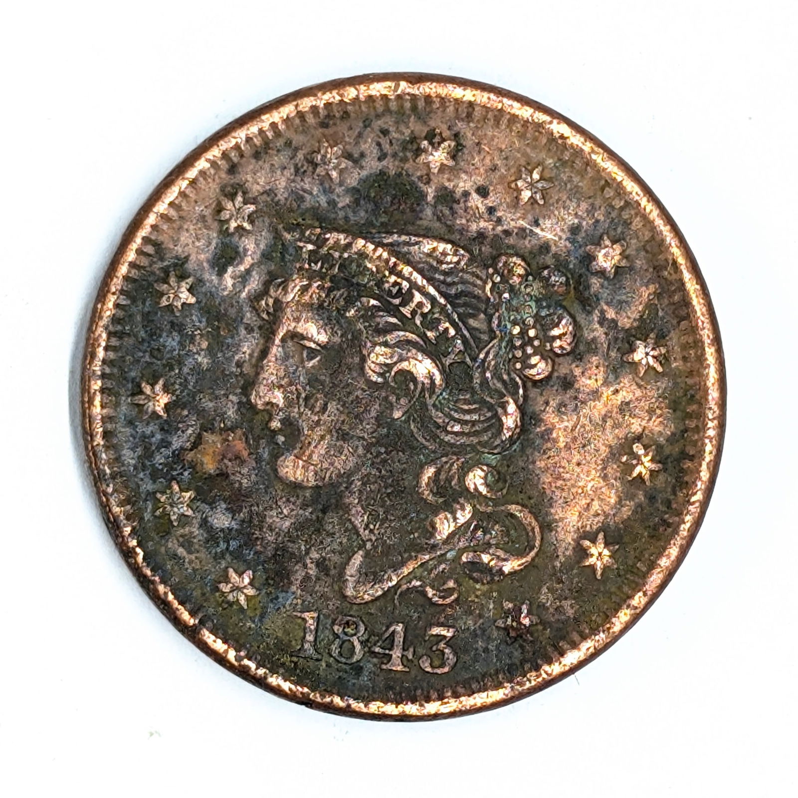 1843 Large Cent (1 of 2)